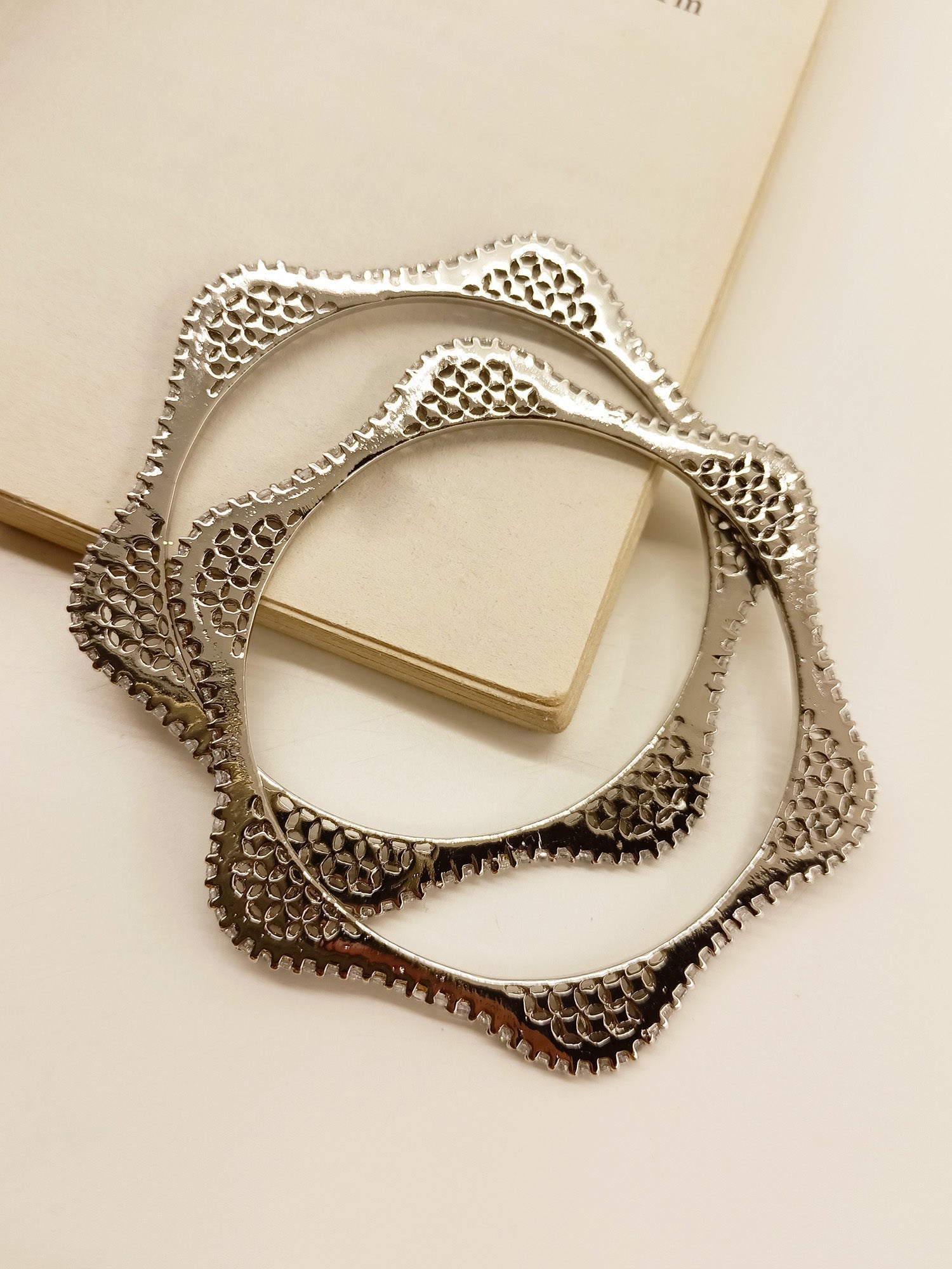 Haya Designer American Diamond Bangles - qivii