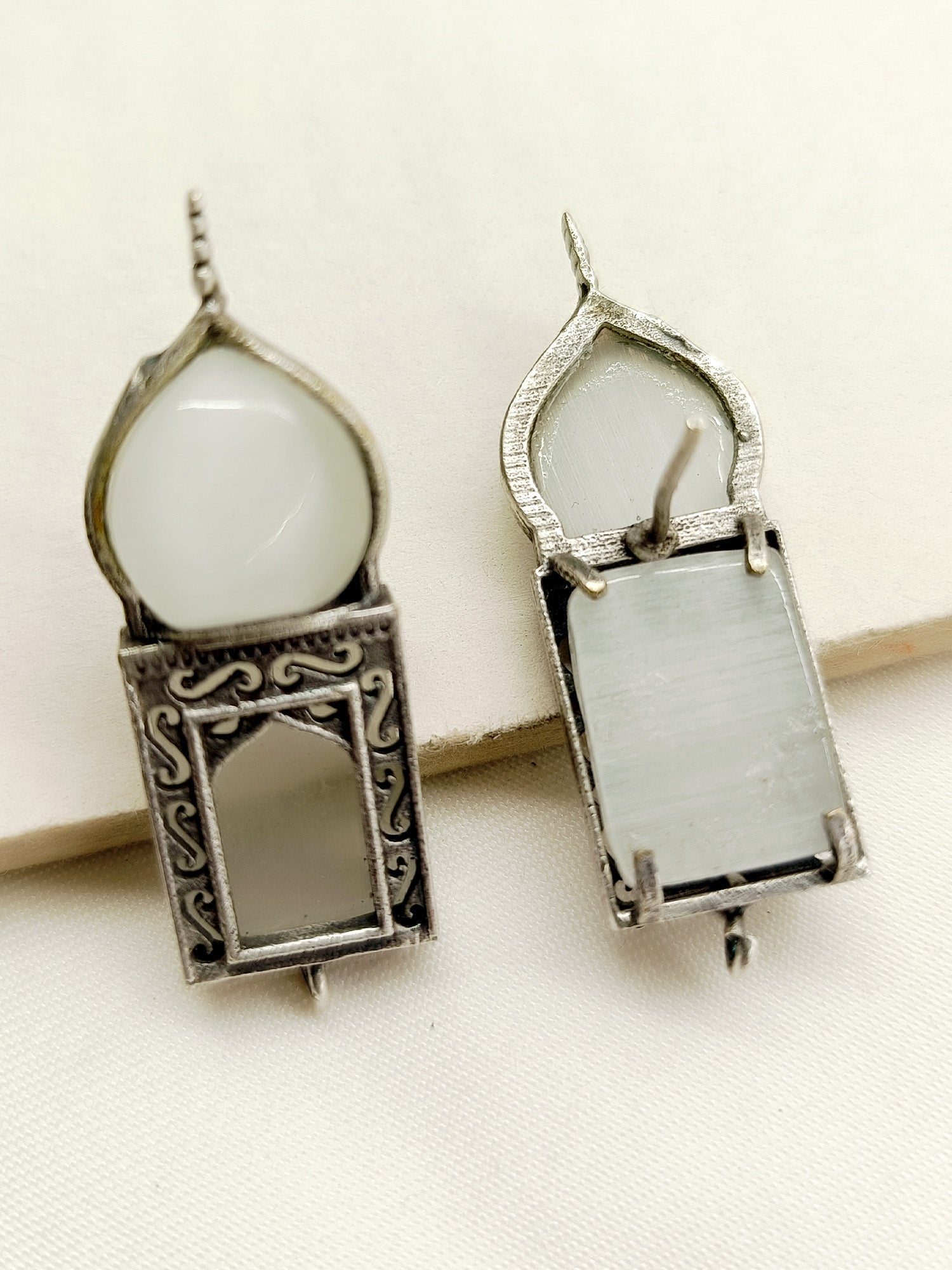 Aaghnya Grey German Silver Oxidized Tops - qivii