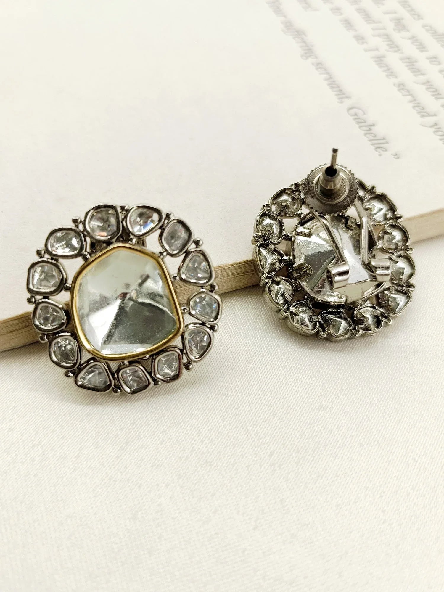 Maithily Diamond Work Rhodium Plated Victorian Tops