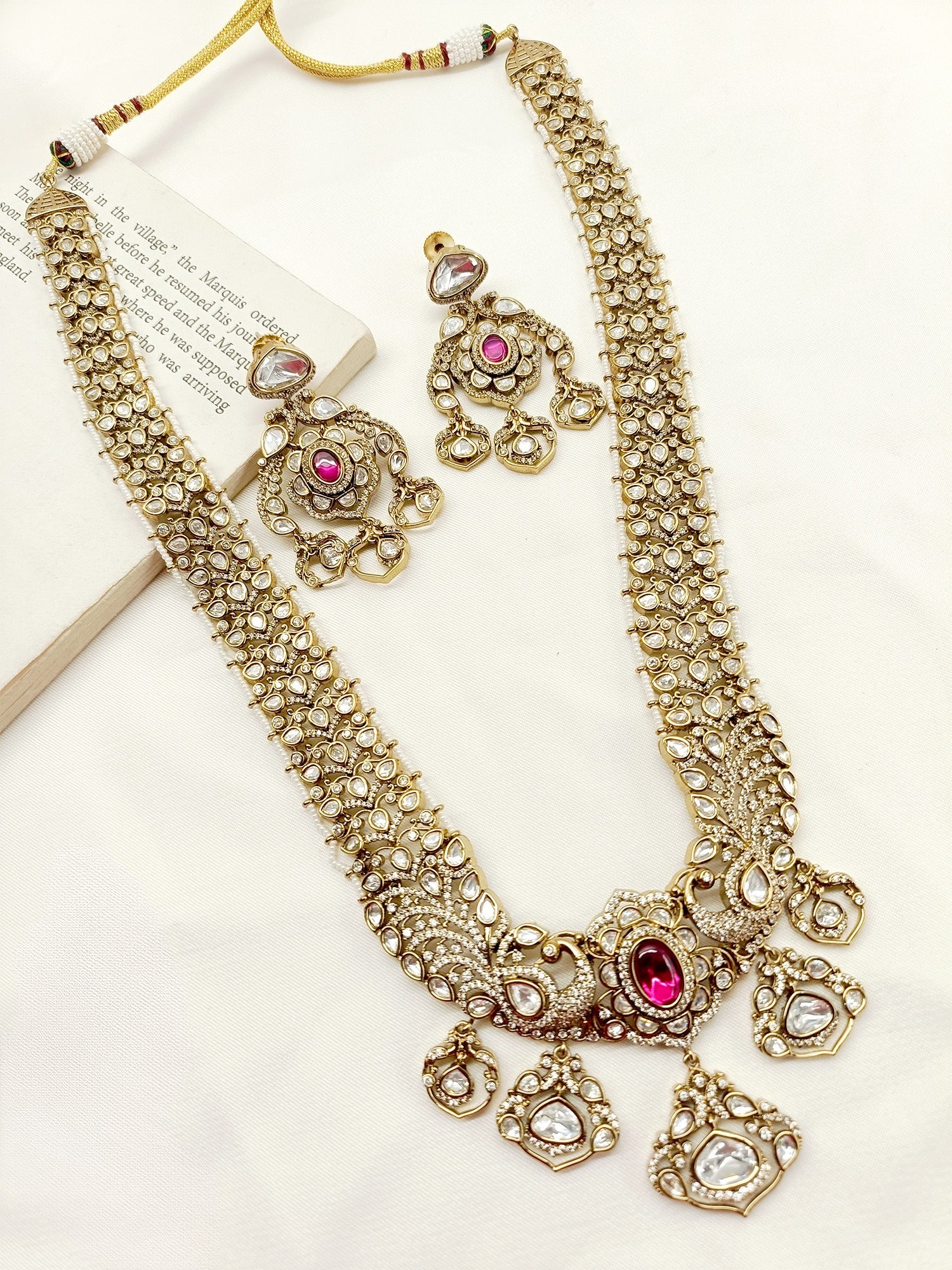 Masakali Maroon Long Polki Set - qivii