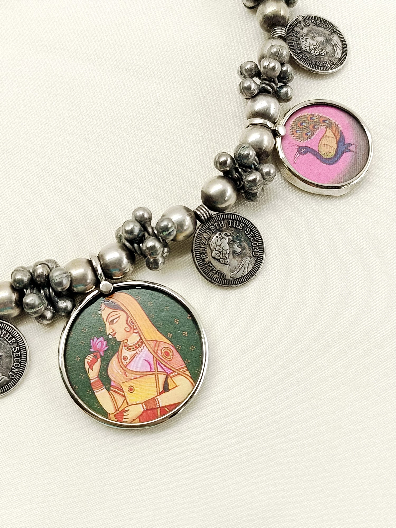 Gemi Multi Colour Oxidized Neckpiece