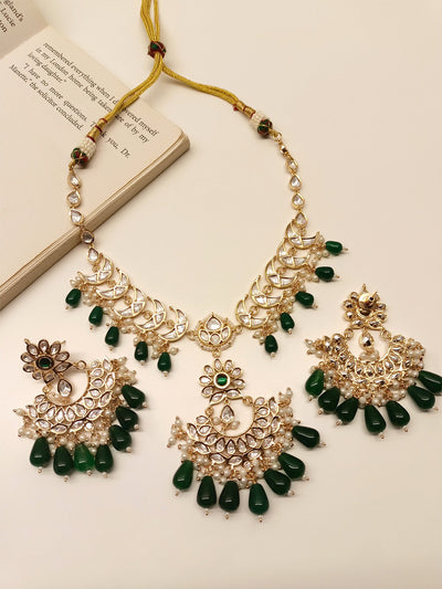 Alaina Green Kundan Necklace Set