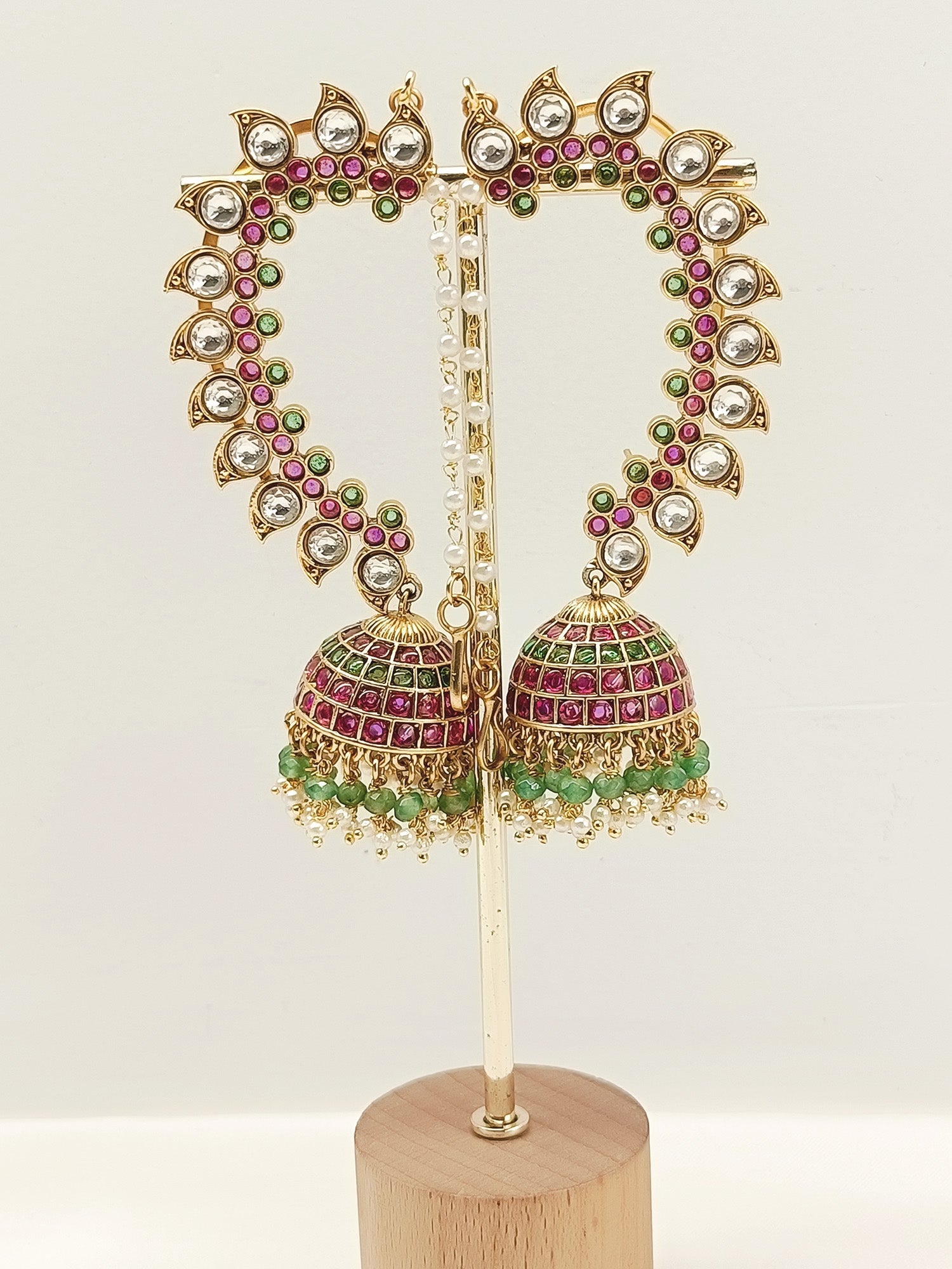 Krishna R&G Kundan Jhumki With Chain