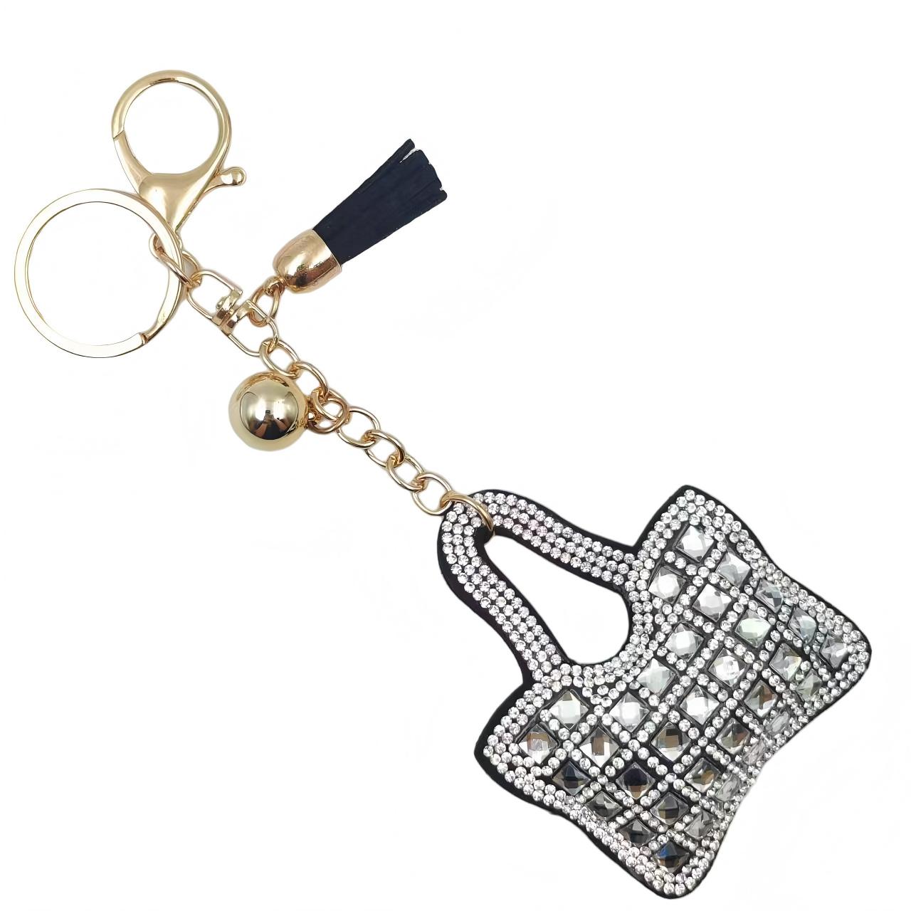 Ounamei Mini Handbag Keychain | Crystal Tassel Bag Charm