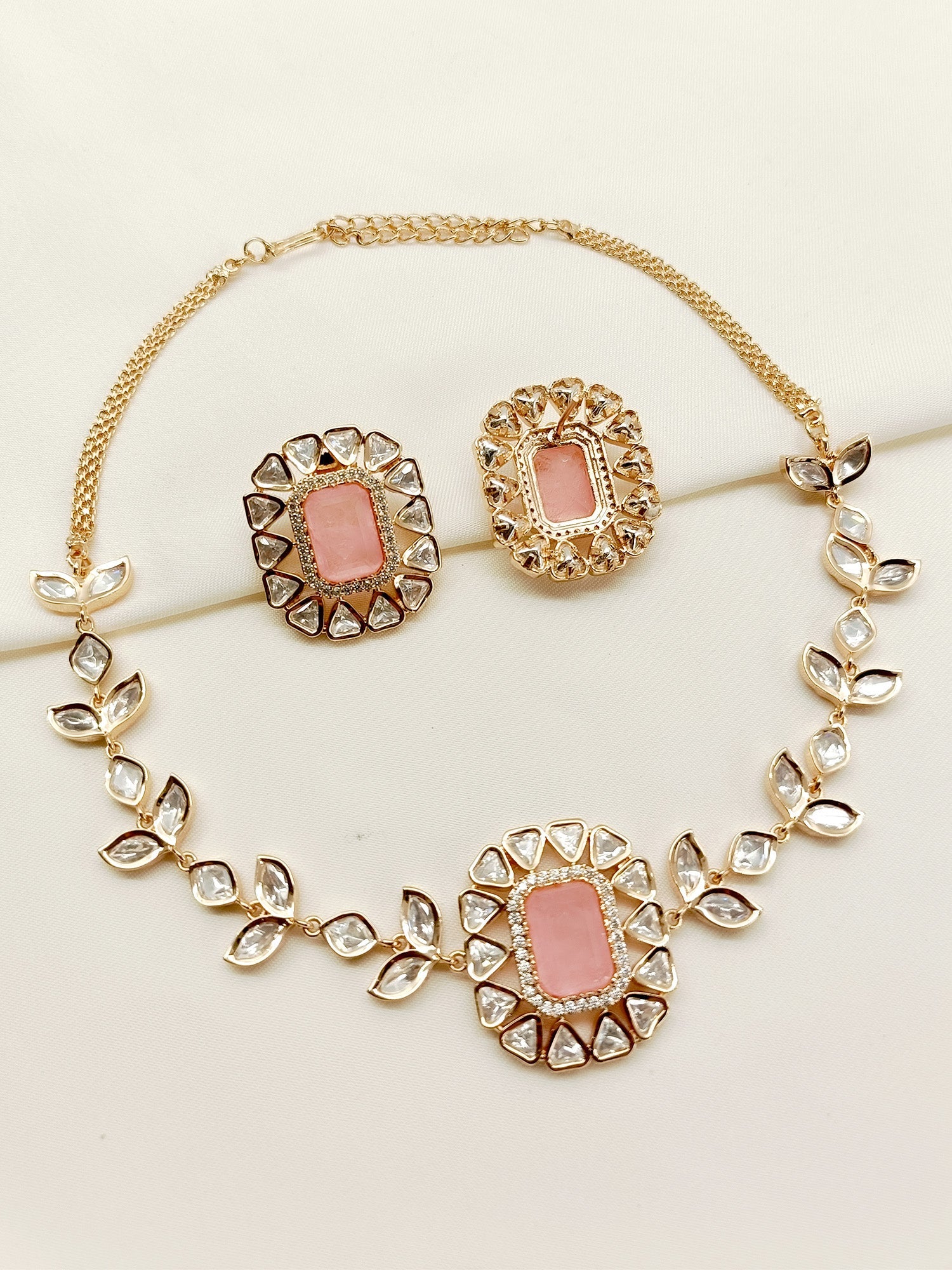 Beautifully handcrafted Lekha Baby Pink Kundan Choker Set, perfect for adding elegance and sophistication to any occasion