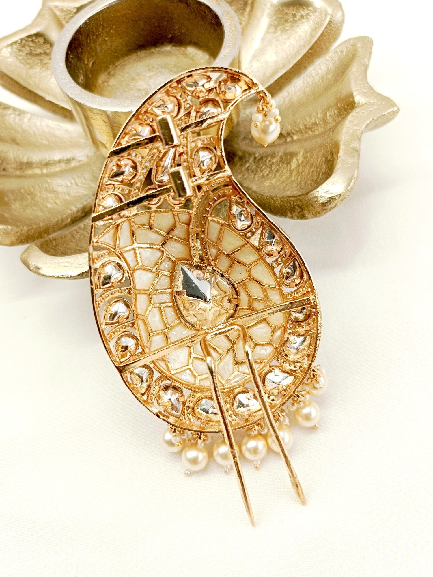 Aarav White Kundan Dulha Kalgi - qivii