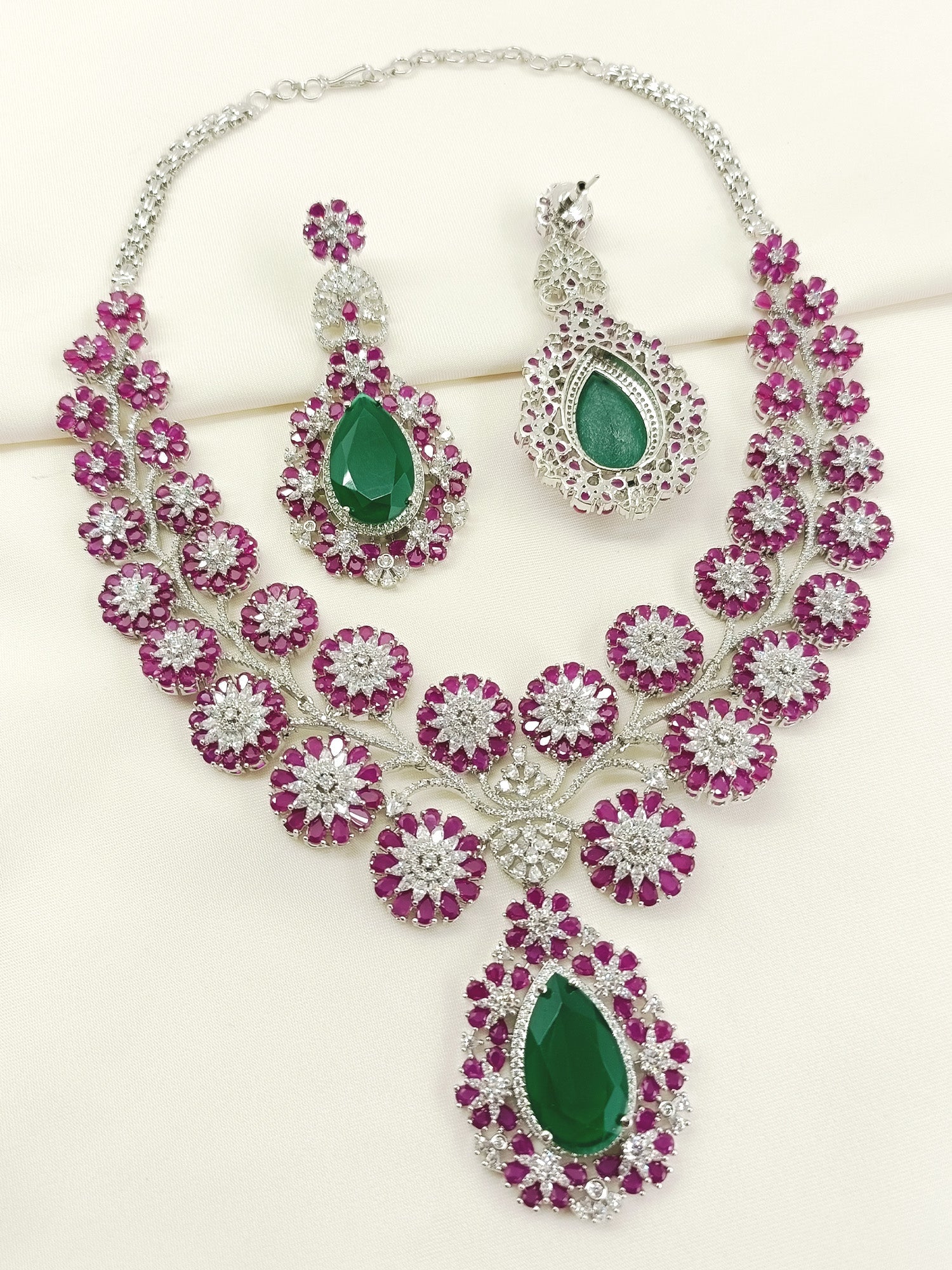 Morgana R&G American Diamond Necklace Set