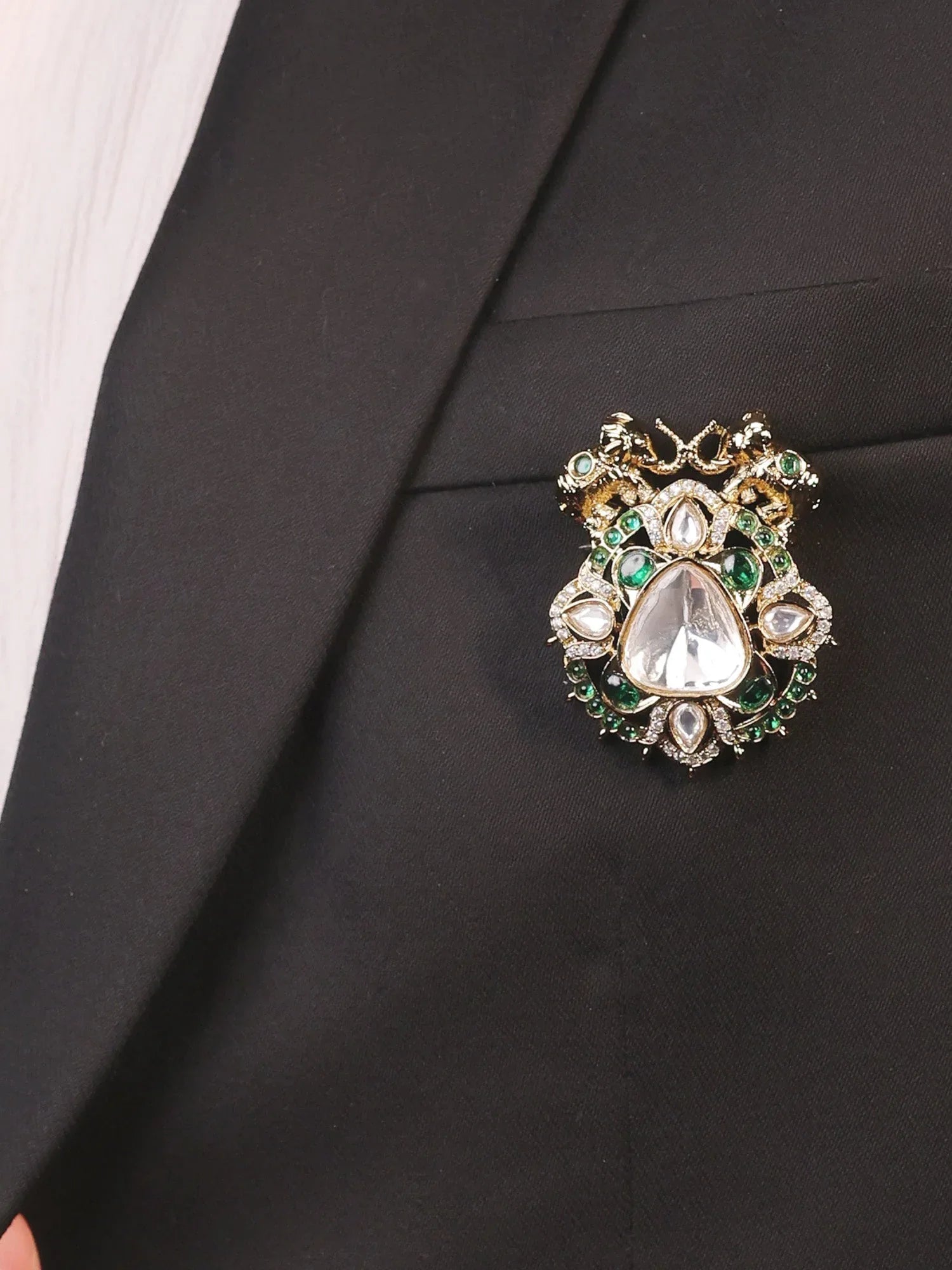 Kabir Green Men's Brooch