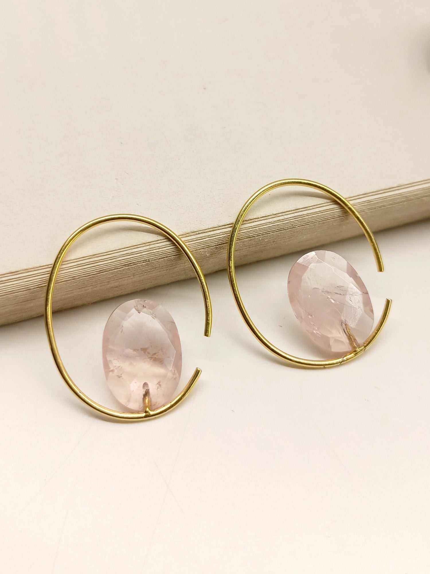 Aayushi Pink Gold Plated Western Hoops - qivii