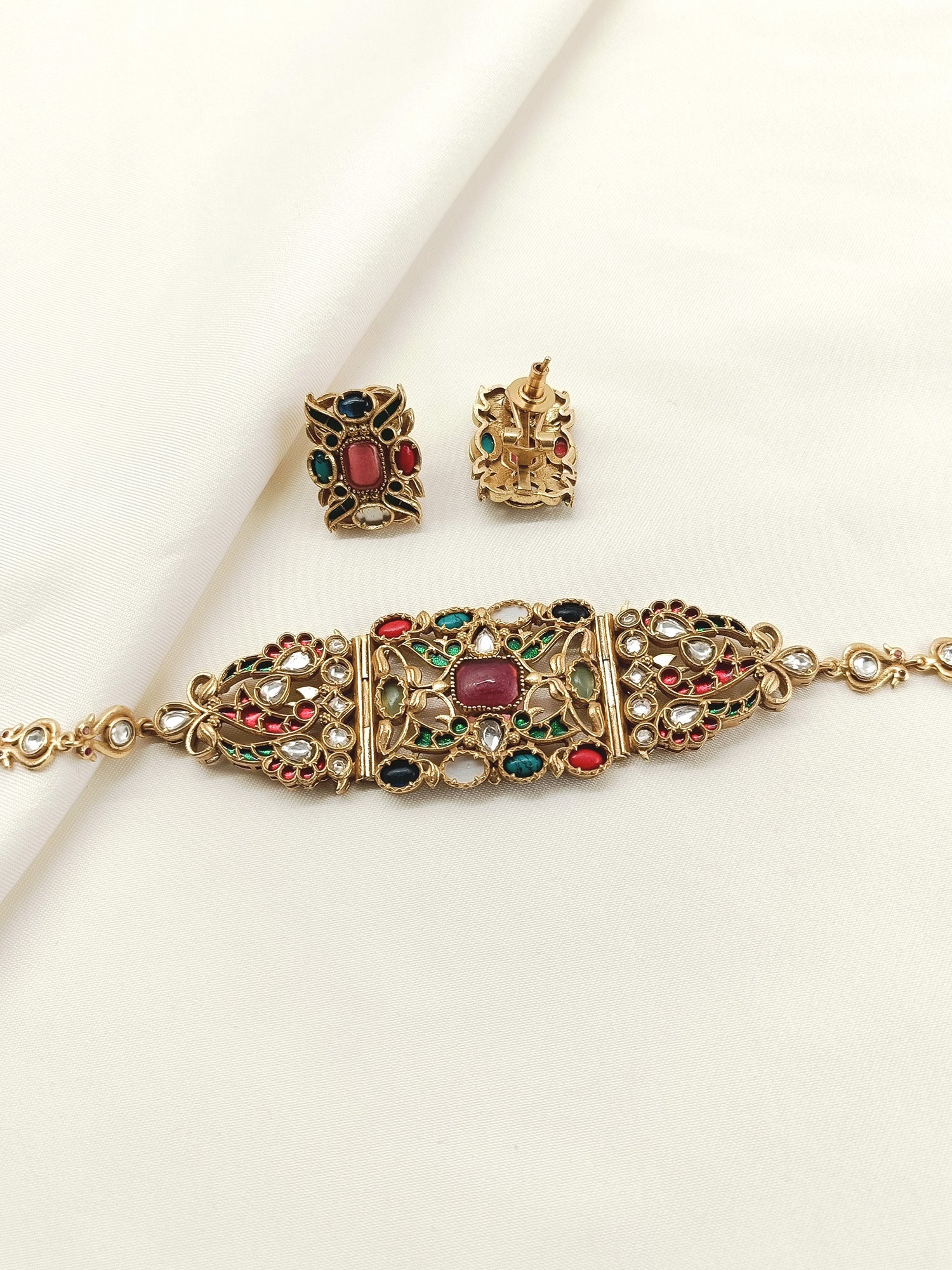 Subhashini Multi Colour Boutique Choker Navratna Set