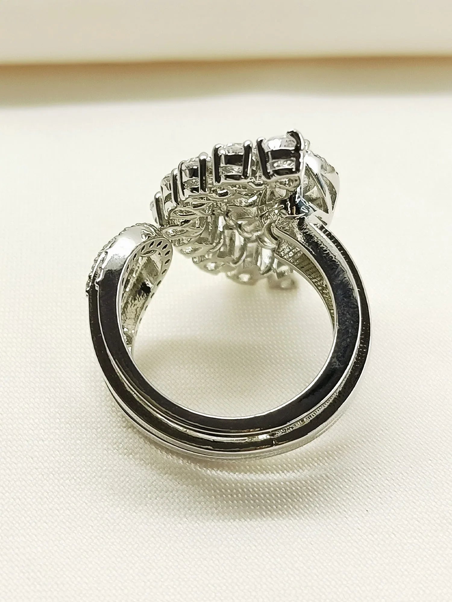 Selena 92.5 Silver American Diamond Finger Ring