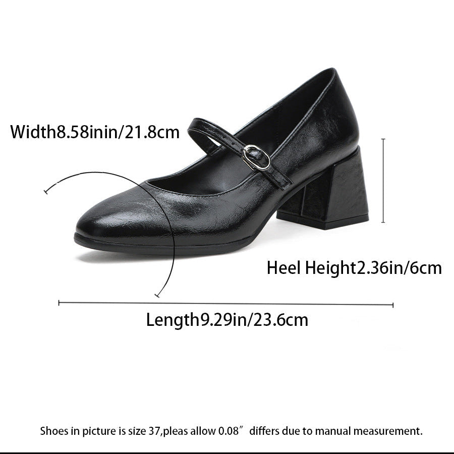 Women's Vivica Vintage Platform Mary Jane Heels - Square-Toe Chunky Heel Office Shoes (US 4-10.5)