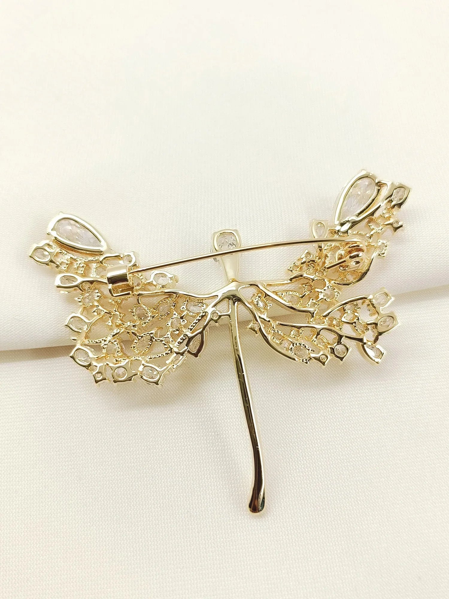 Shabnam Golden Butterfly Brooch