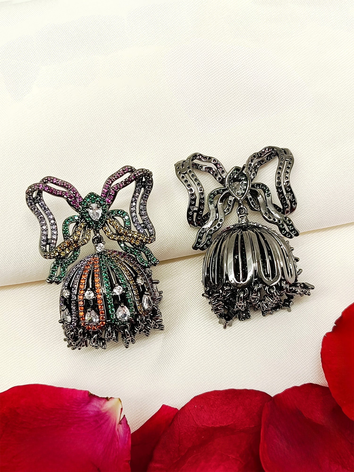 Askarya Multi Colour Victorian Jhumki - qivii