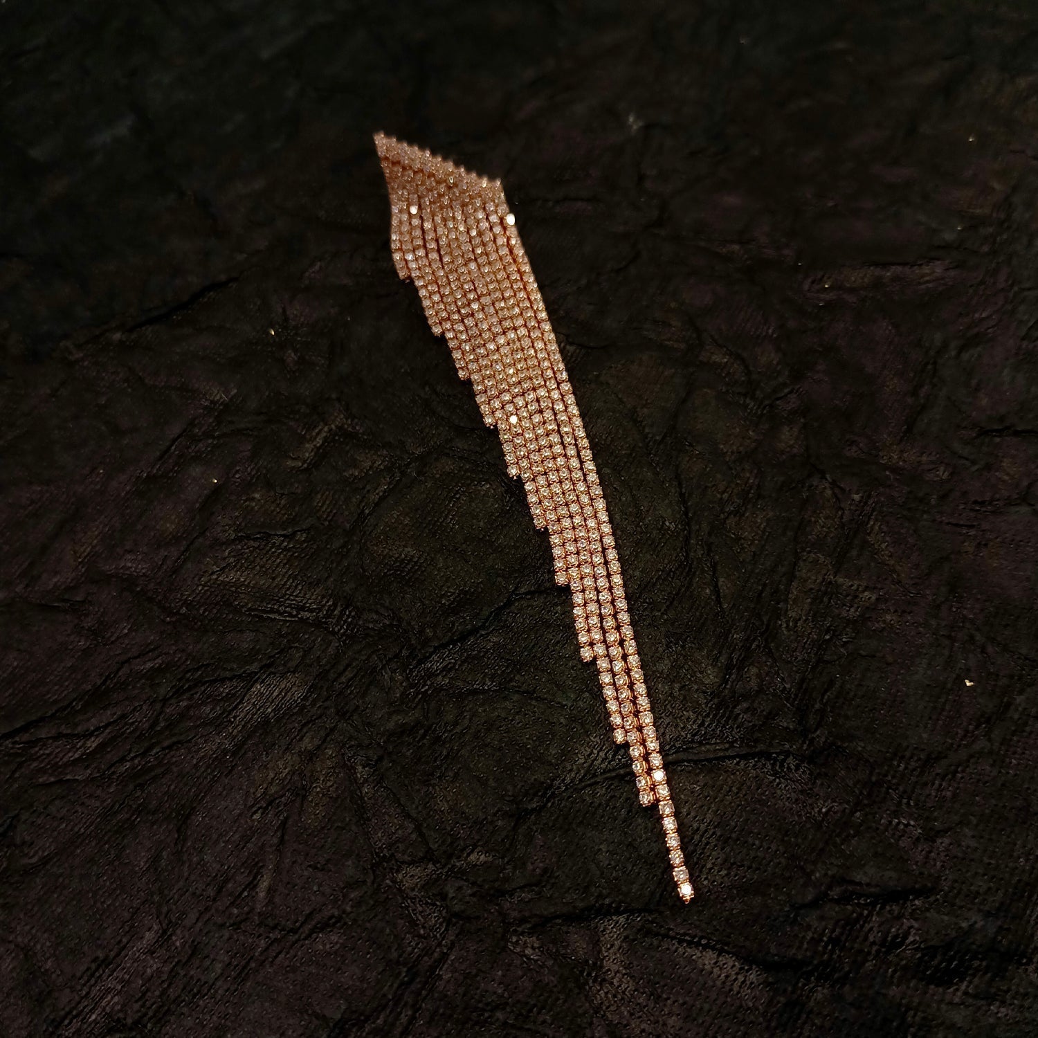 Ariella Long Western Earrings In Rose Gold Polish - qivii