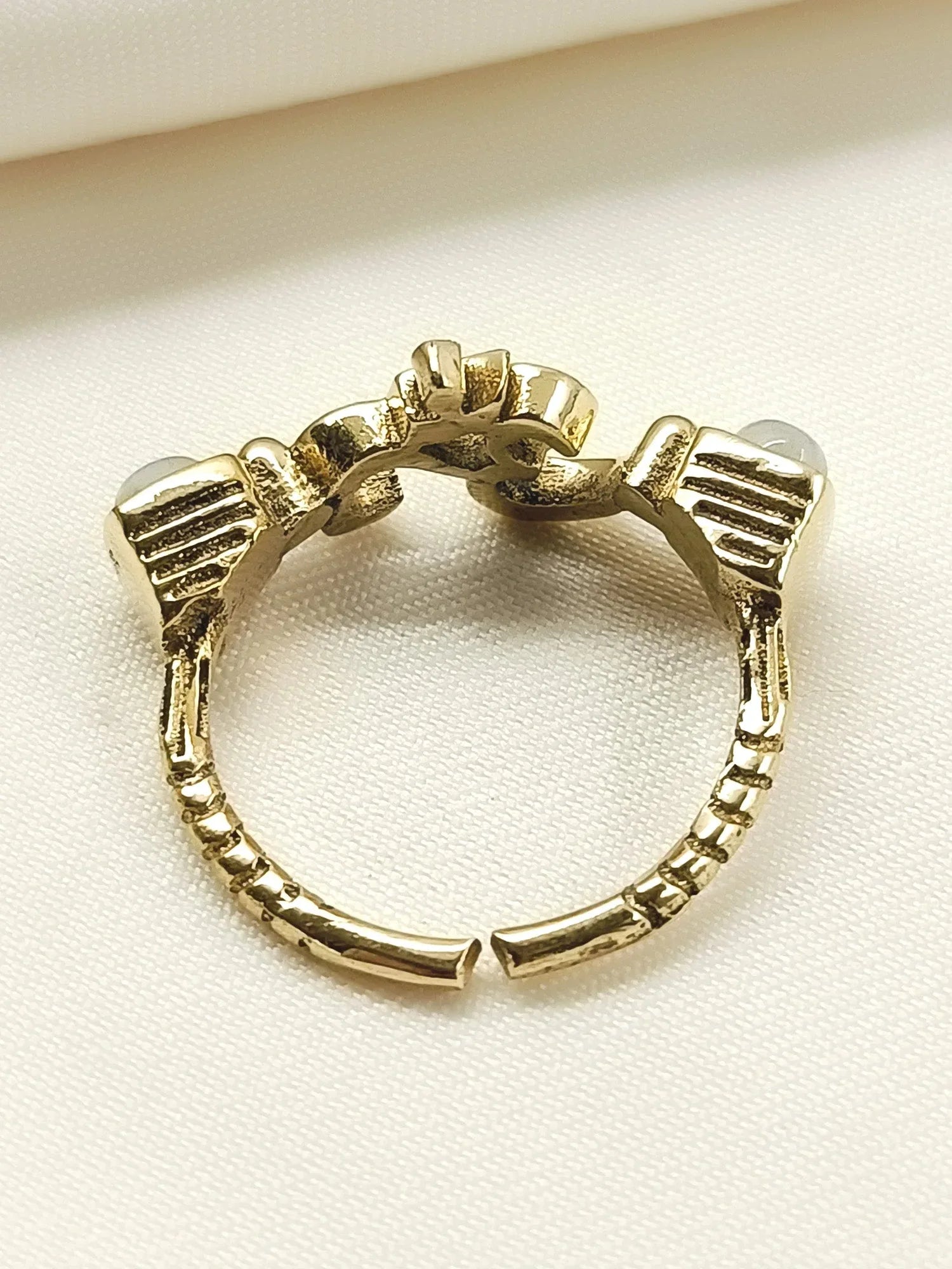 Harshaali White Western Finger Ring