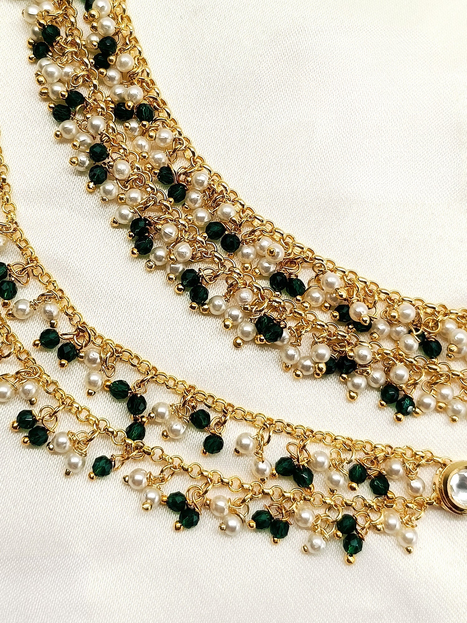 Nakashi Green Gold Plated Ear Chain - qivii