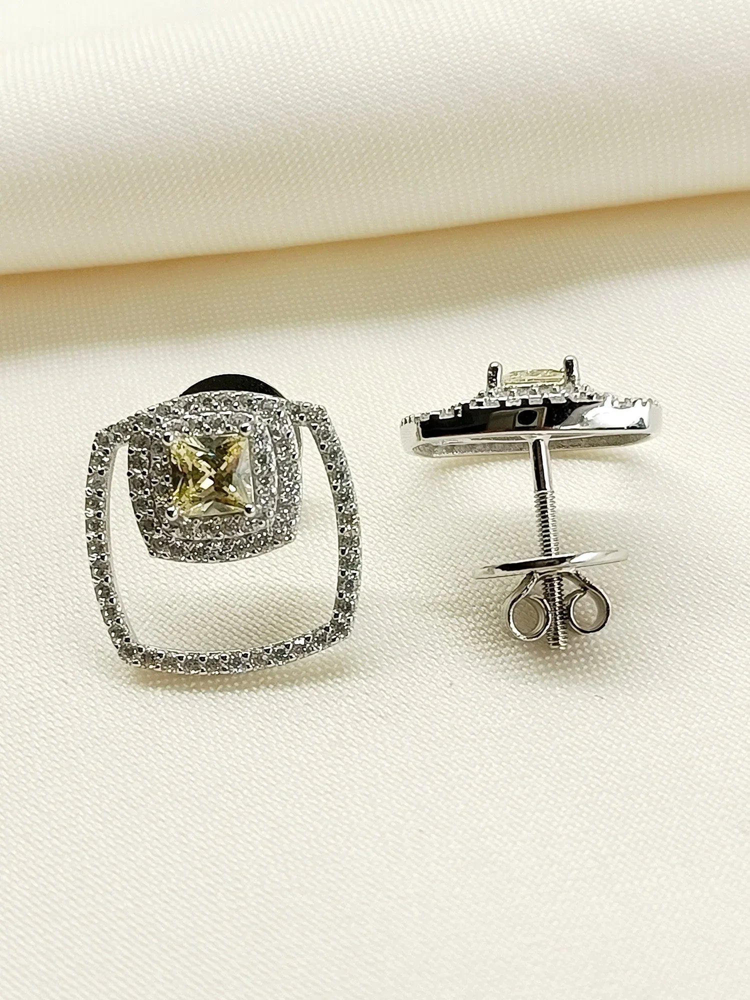 Nitya Yellow 92.5 Silver Swarovski Stone Tops