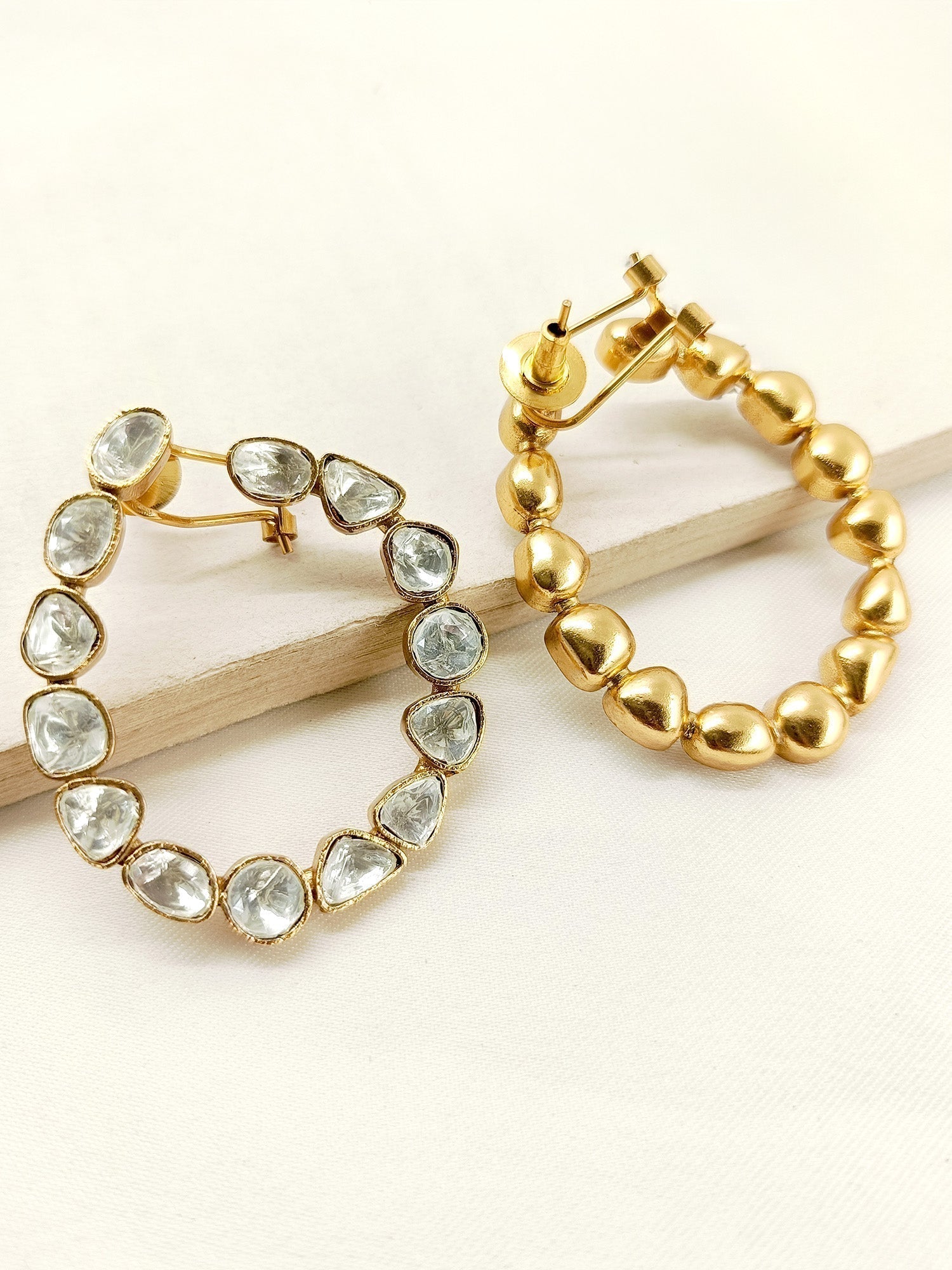 Kaydence White Kundan Earrings - qivii