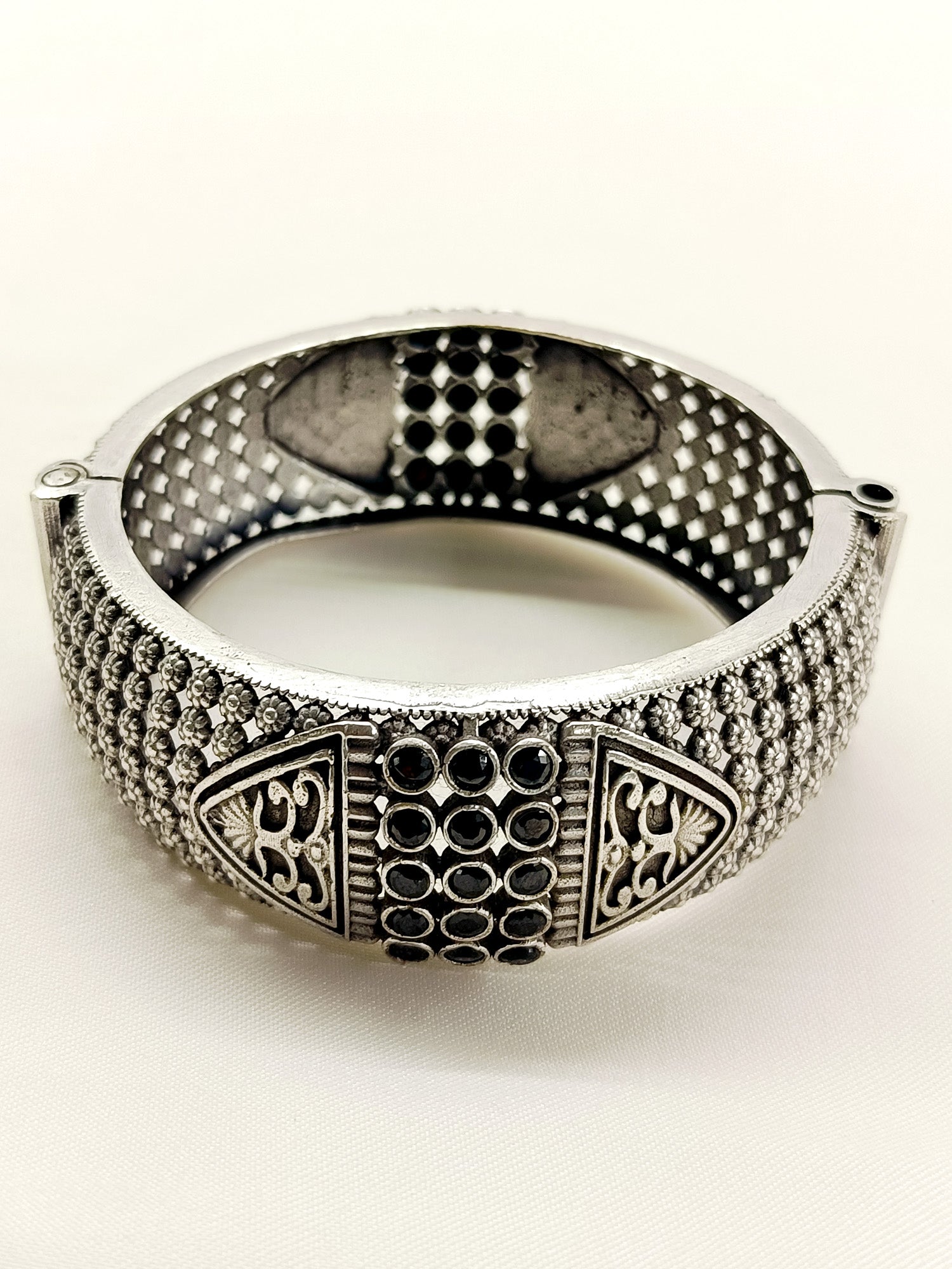 Melody Black Oxidized Kada - qivii