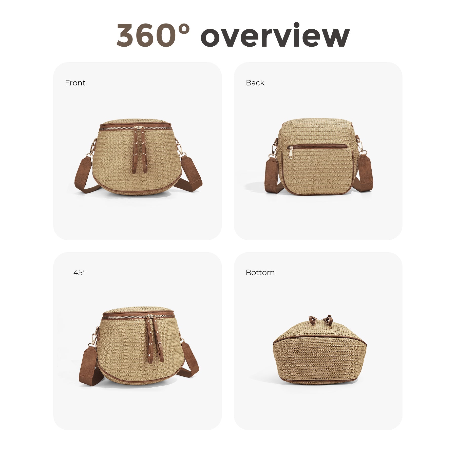 Ounamei Large Crossbody Bag for Women | Multi-Style Bag with Coin Pouch for Travel & Daily Use