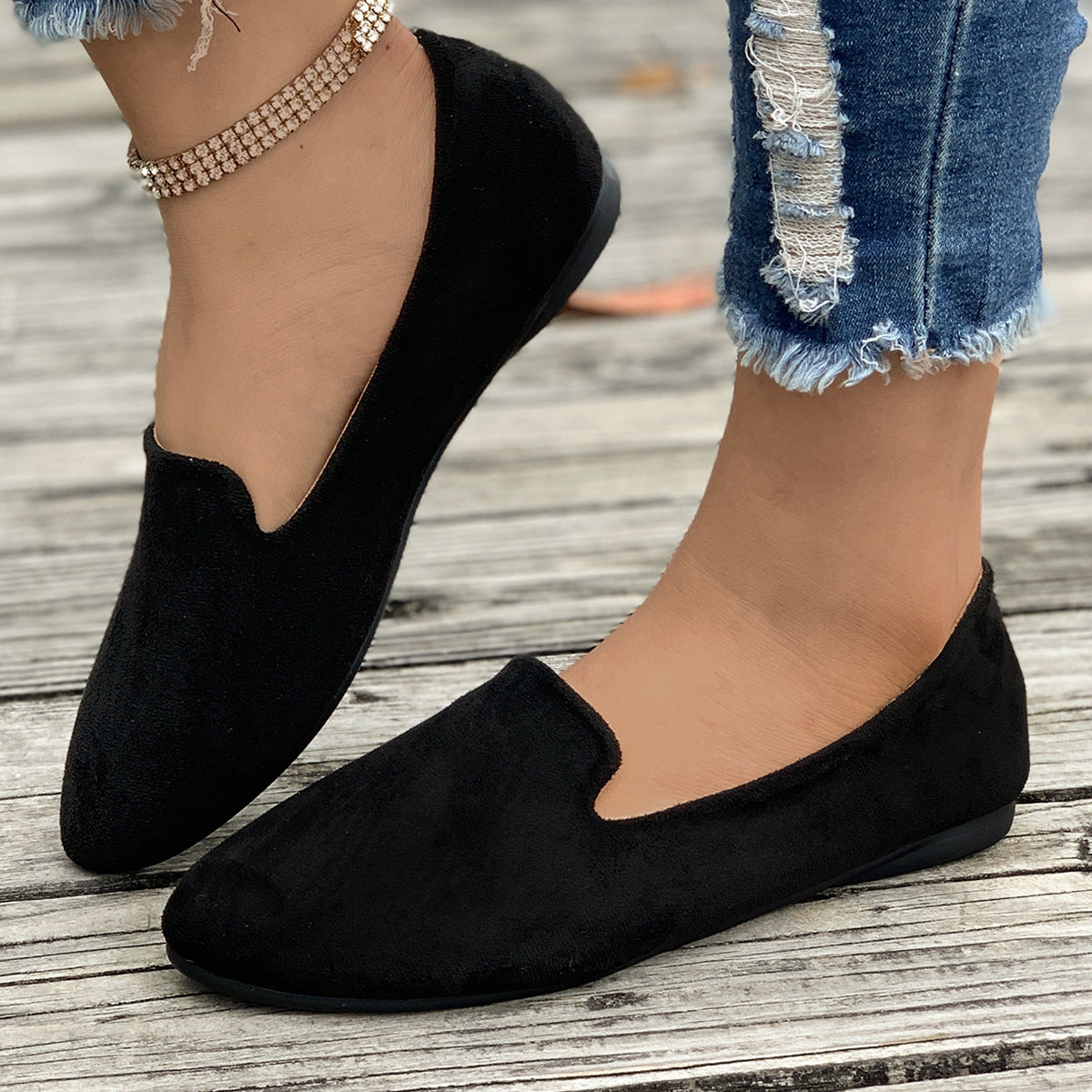 Women's Plus Size Pointed-Toe Slip-On Loafers Casual Flat Comfort Shoes