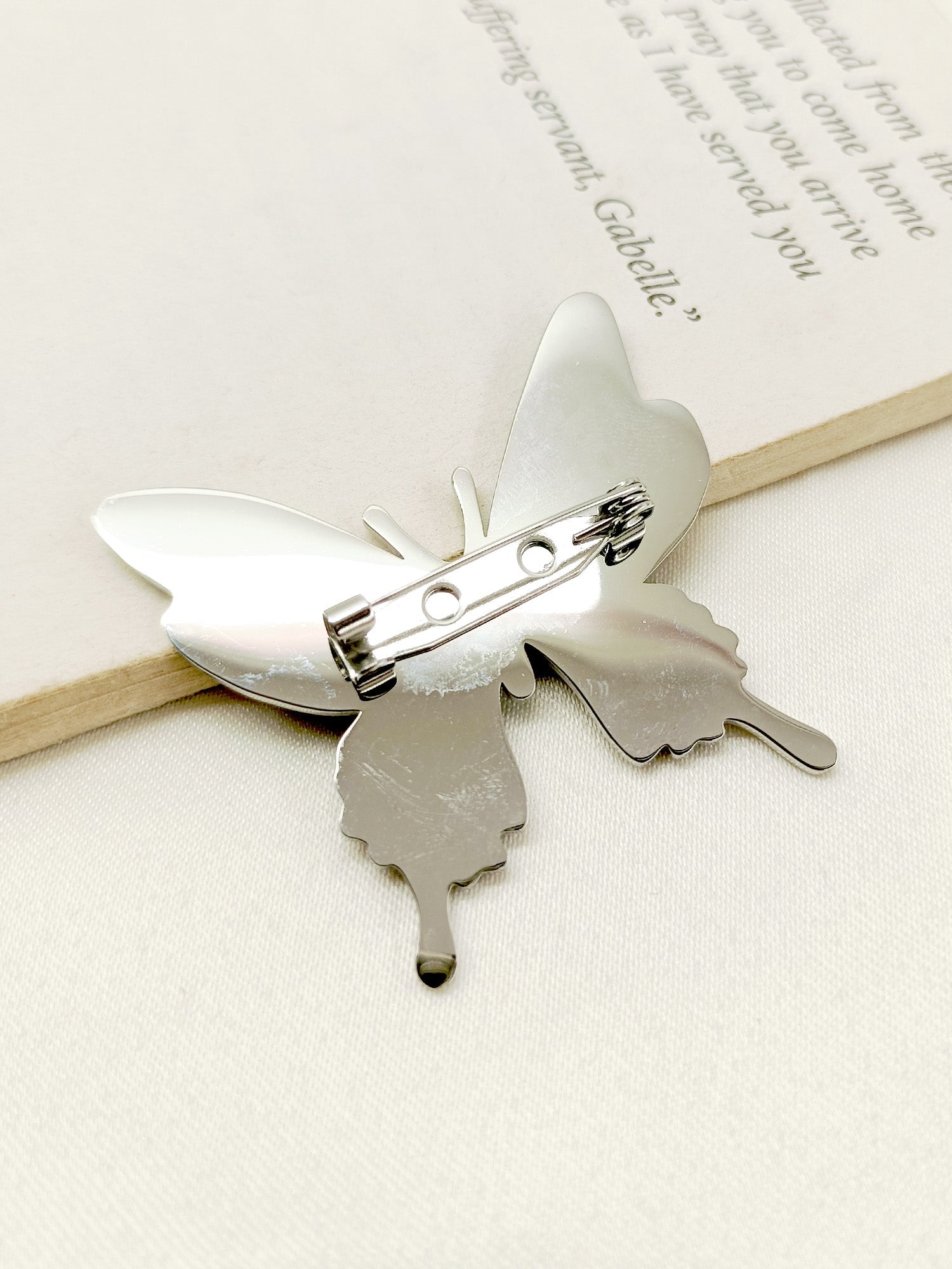 Tabassum Silver Butterfly Men's Brooch