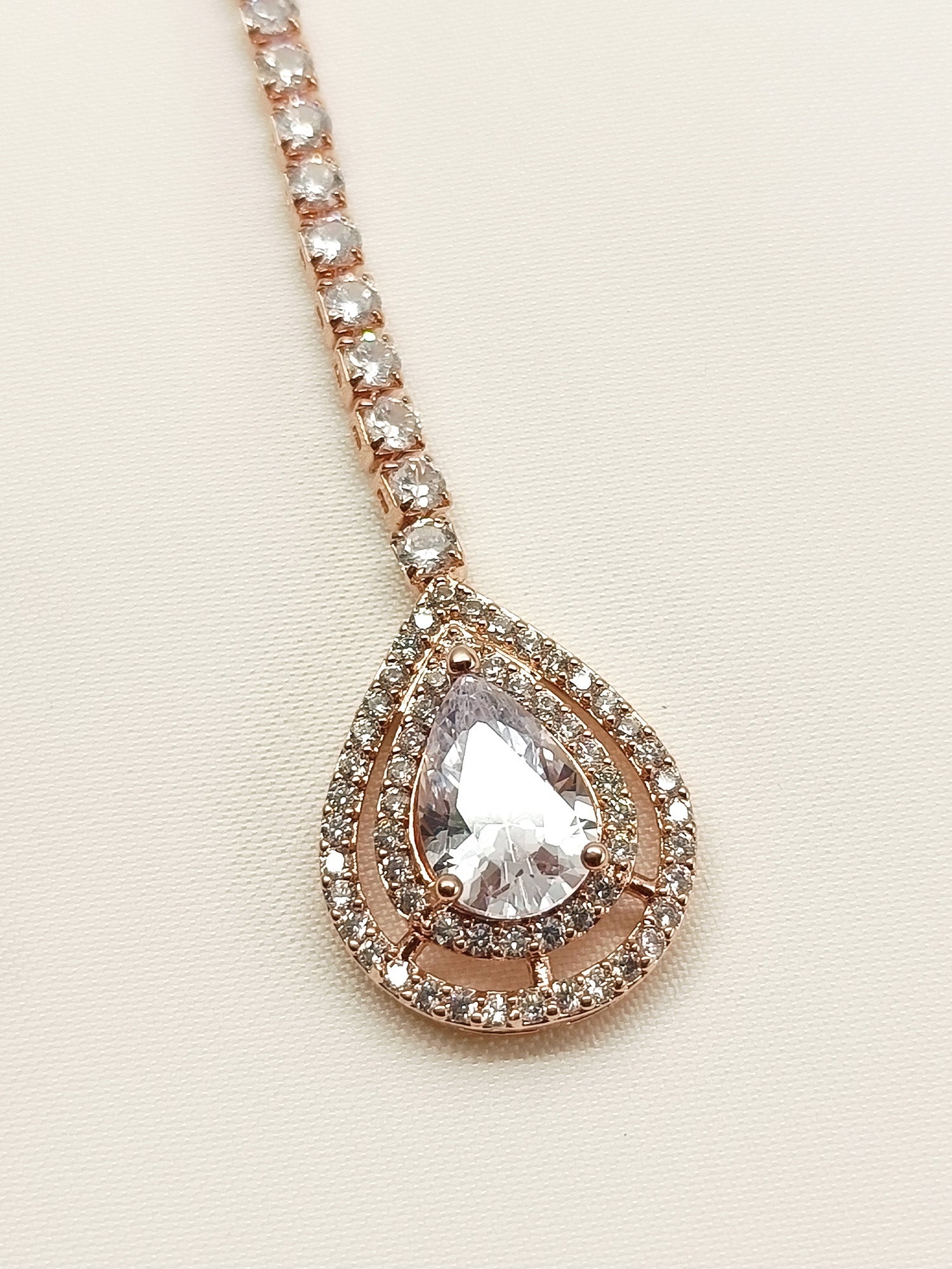 Jaanvi White American Diamond Maang Teeka