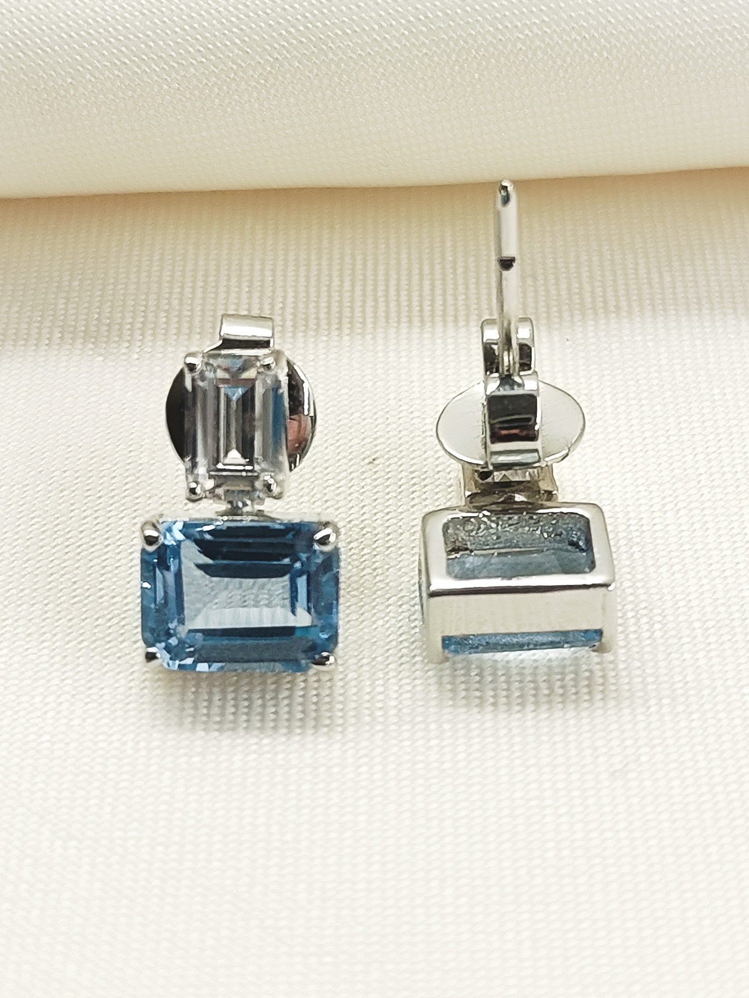 Camelia Aqua Blue 92.5 Silver Swarovski Stone Tops - qivii