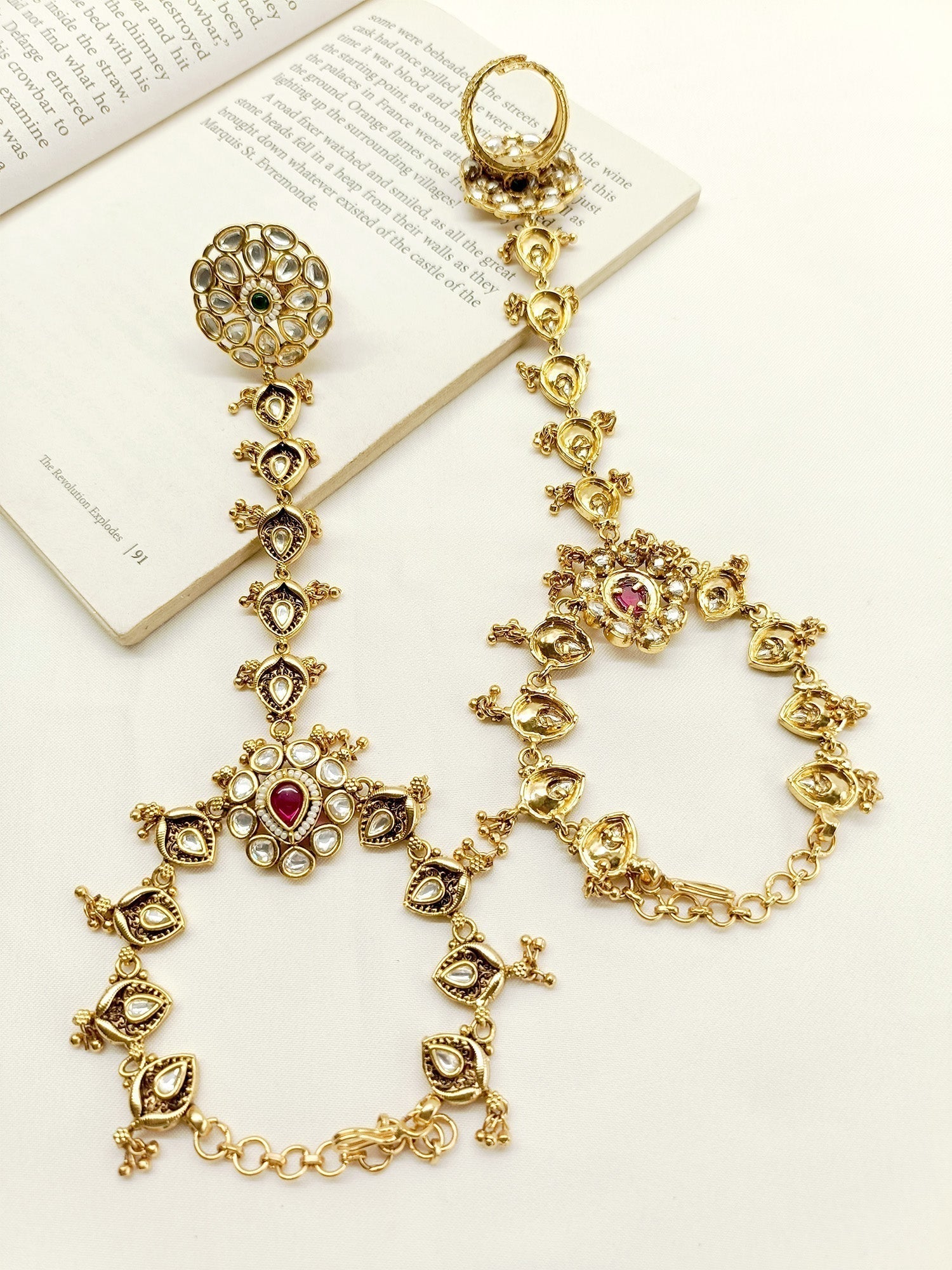 Anaisha R & G Antique Hathphool Set Of 2 - qivii