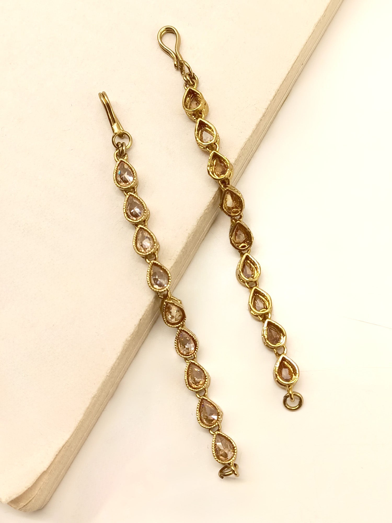 Chaitaly Copper Polki Ear Chain - qivii