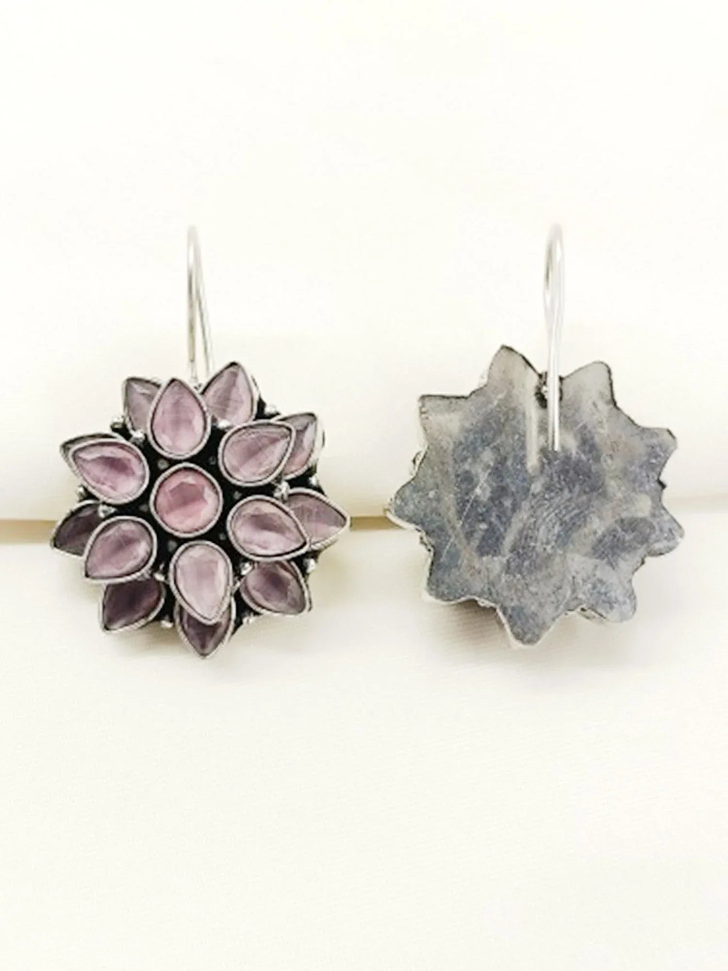 Chitrangi Baby Pink Oxidized Earring