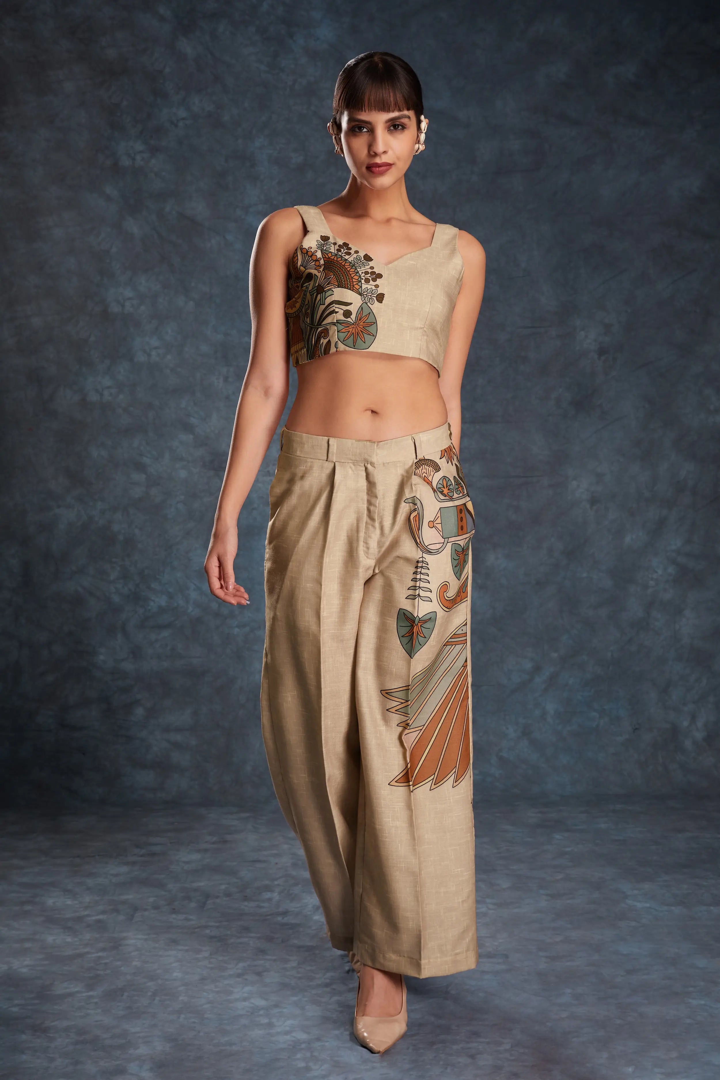 Brown Linen Co-ord Set - qivii