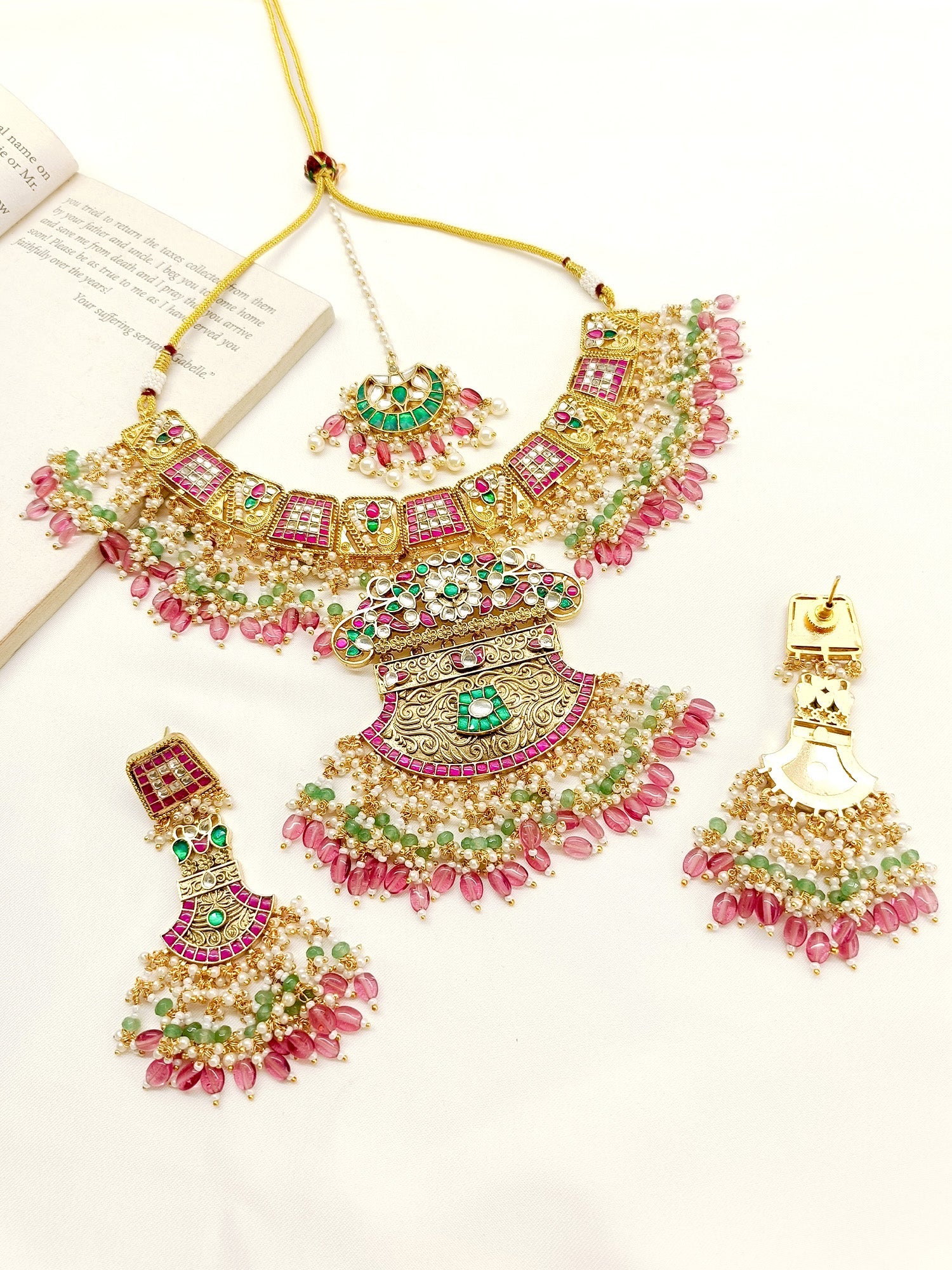 Exquisitely crafted Kundan Necklace Set with timeless beauty and sophistication