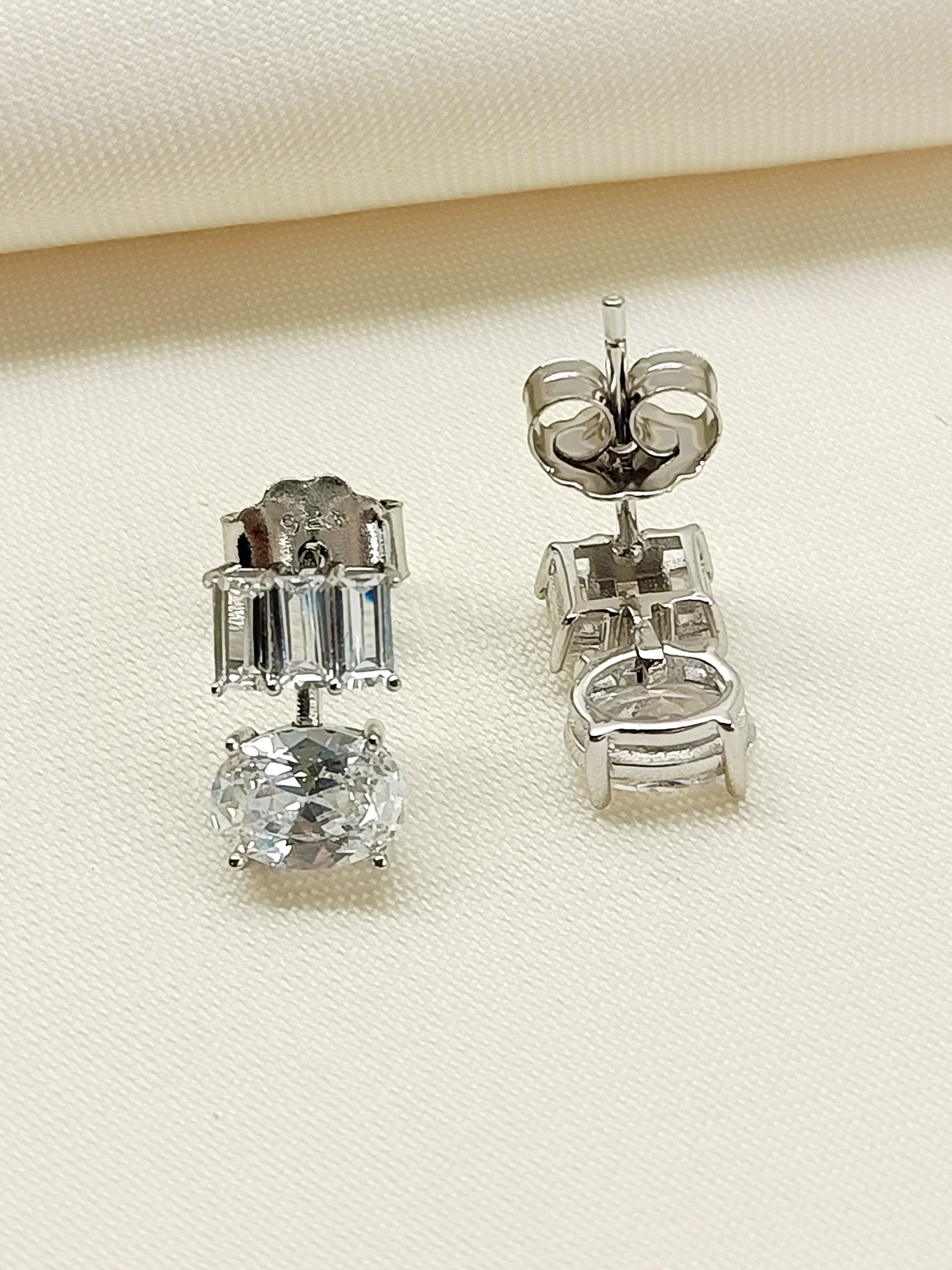 Simran 92.5 Silver Swarovski Stone Tops - qivii