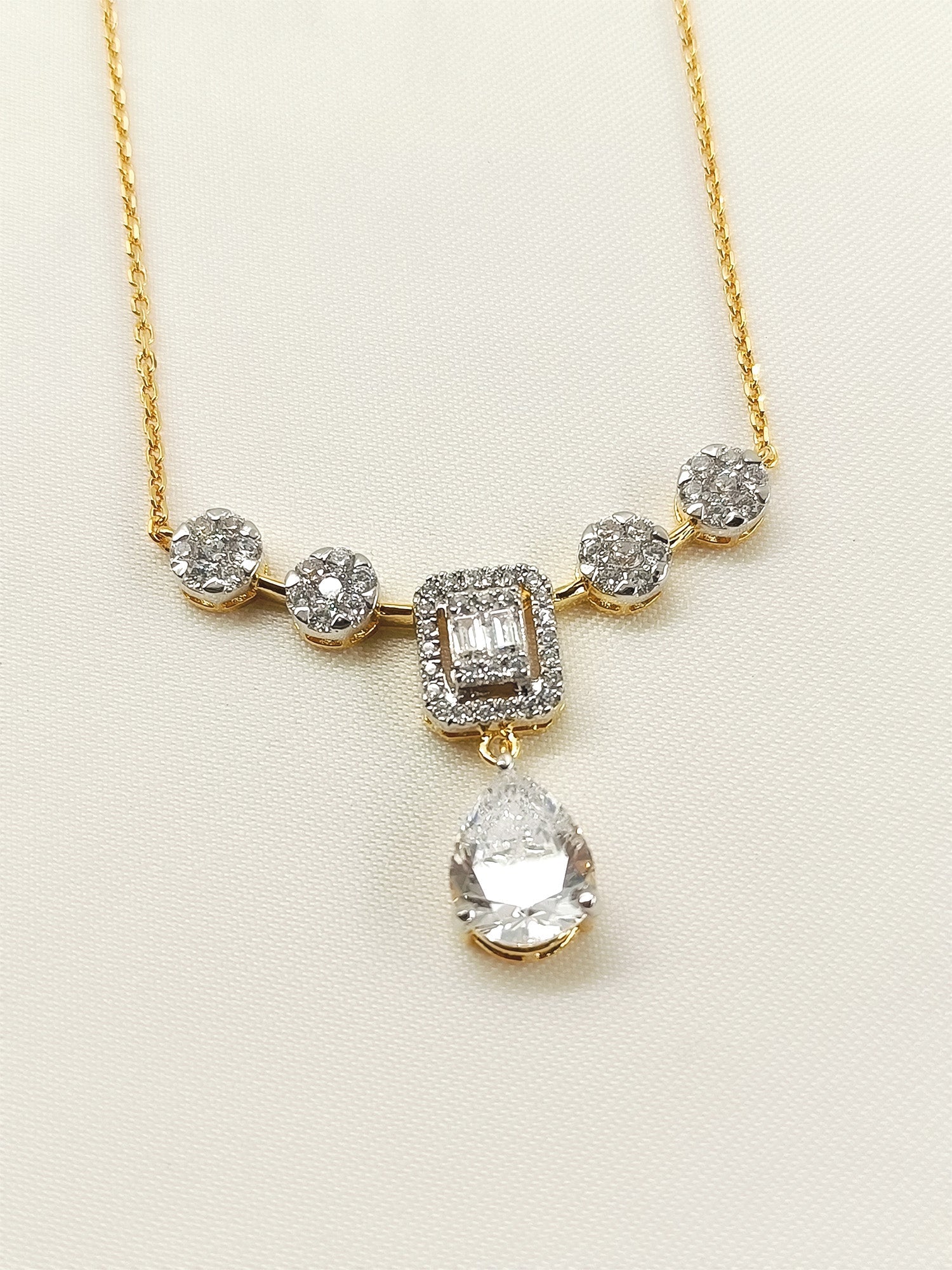 Adhira 92.5 Silver Swarovski Stone Pendal