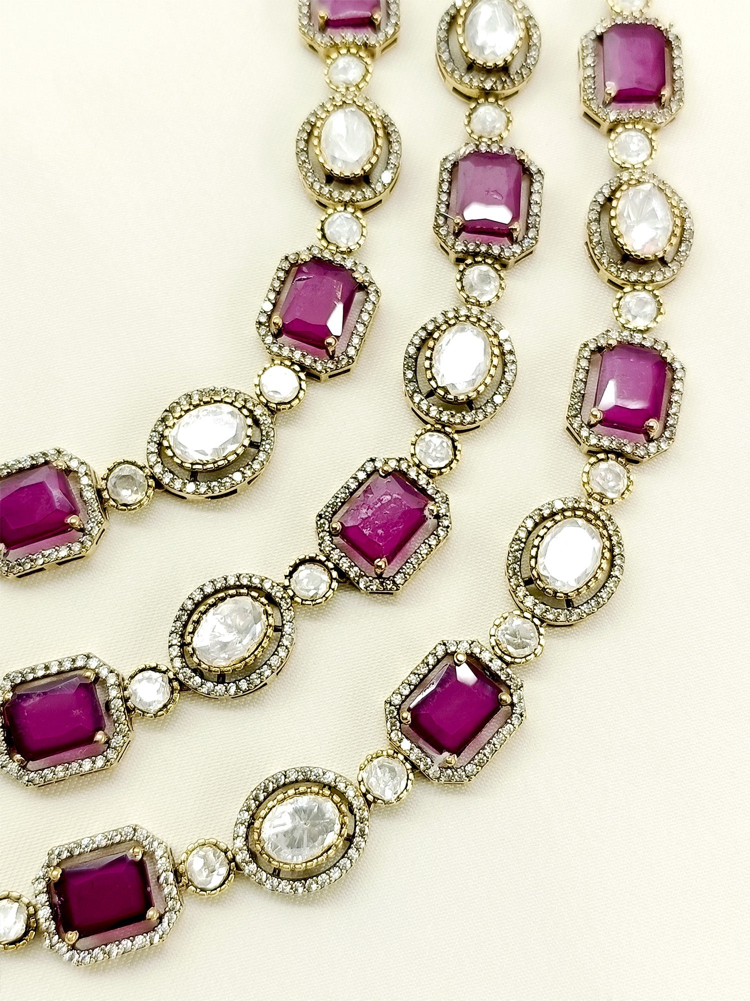 Neeti Ruby Kundan Polki Neckpiece