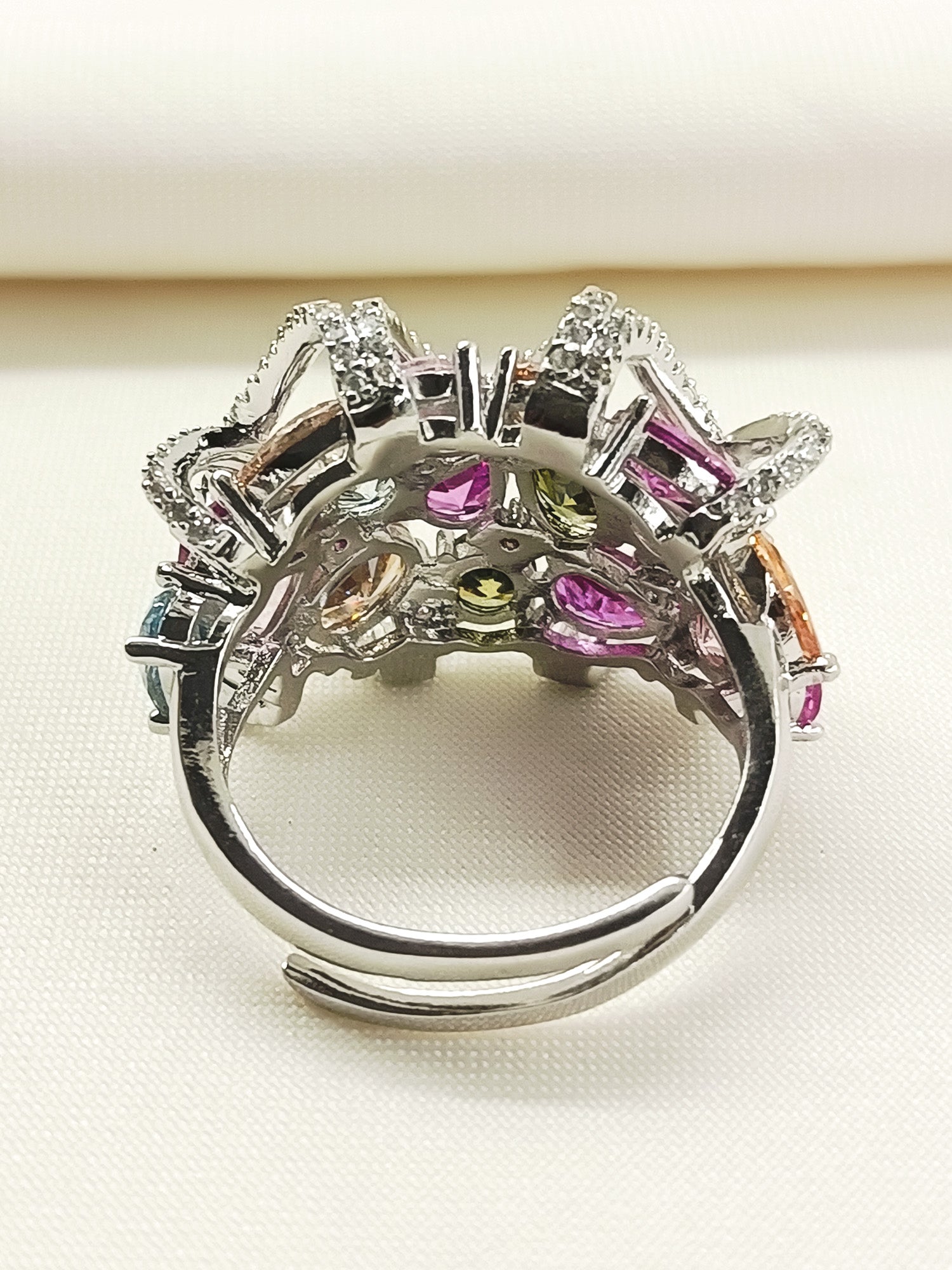 Gritachi Multi Colour American Diamond Finger Ring