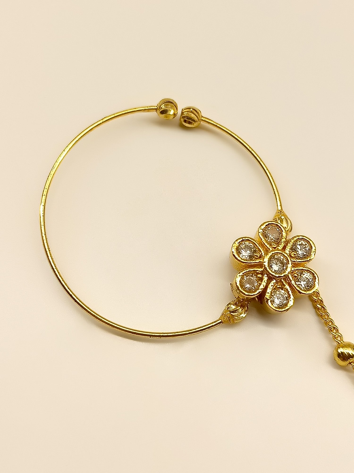 Natalia White Kundan Bridal Nath - qivii