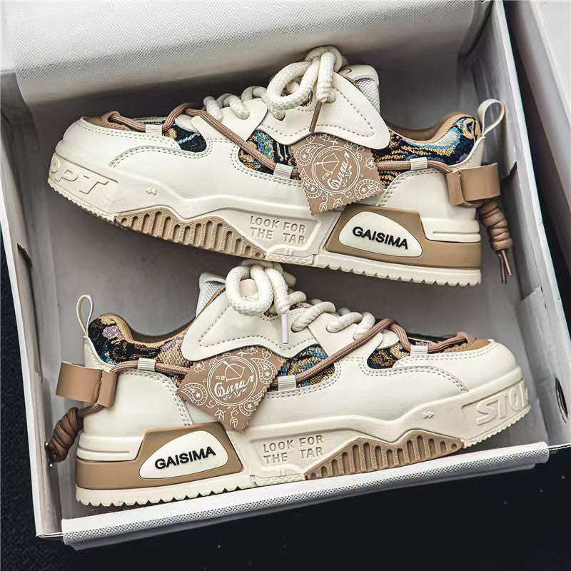 Women's Astelle Chunky Sneakers - Retro Panelled Platform Walking Shoes with Rope Laces (US 8-11)