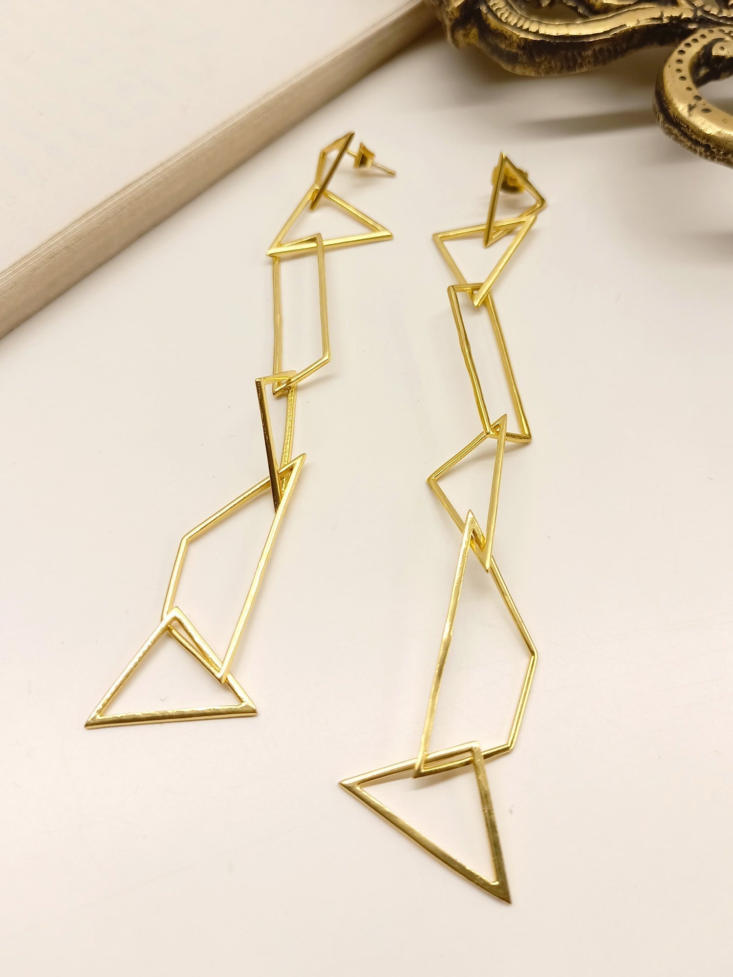 Kamli Long Golden Boutique Earrings - qivii