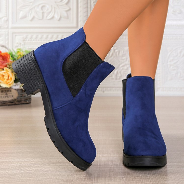 Women's London Fog Chelsea - Royal Blue Suede Platform Ankle Boots (US 4-10)