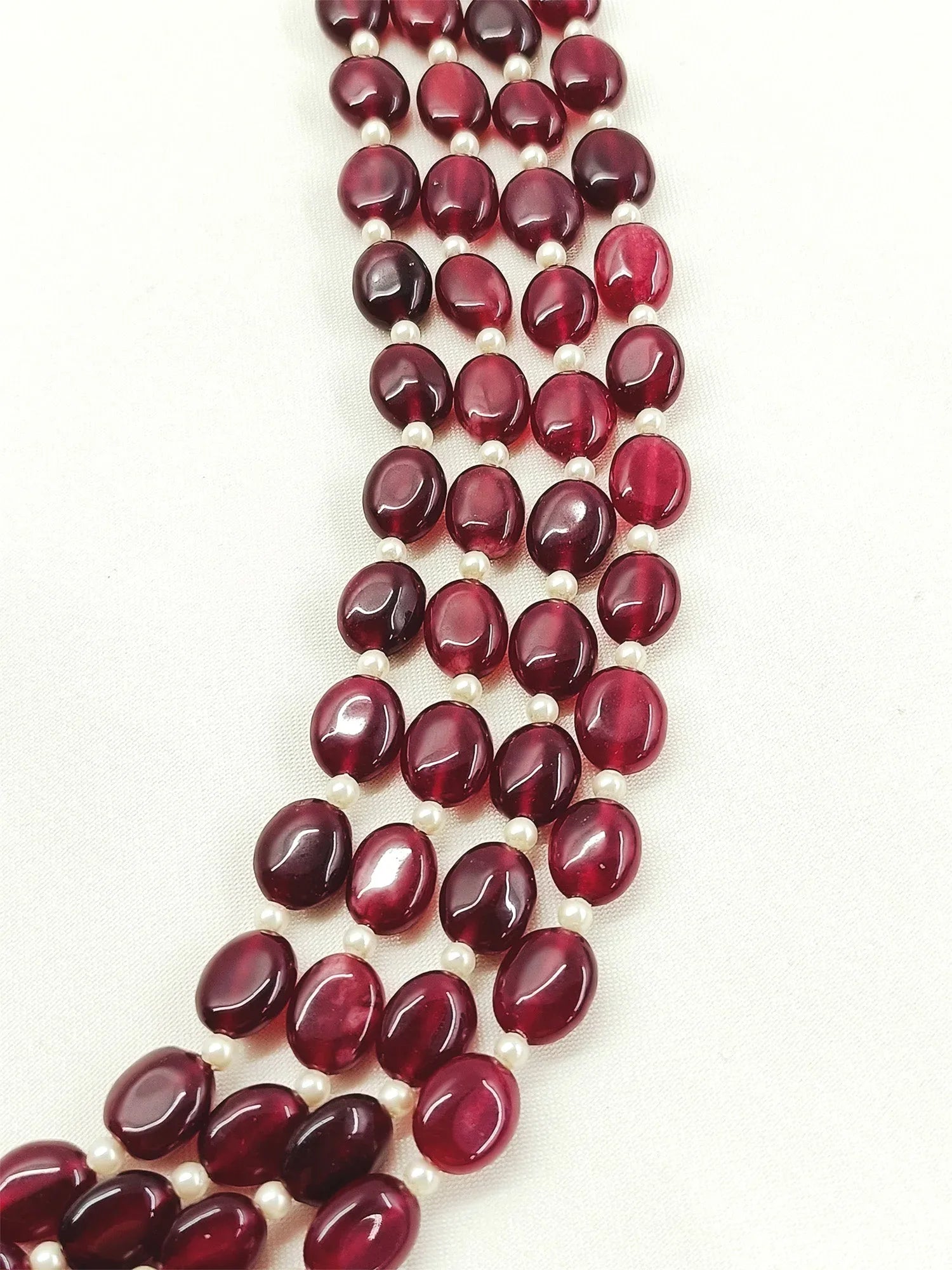Abhinur Ruby Groom Beads Neckpiece