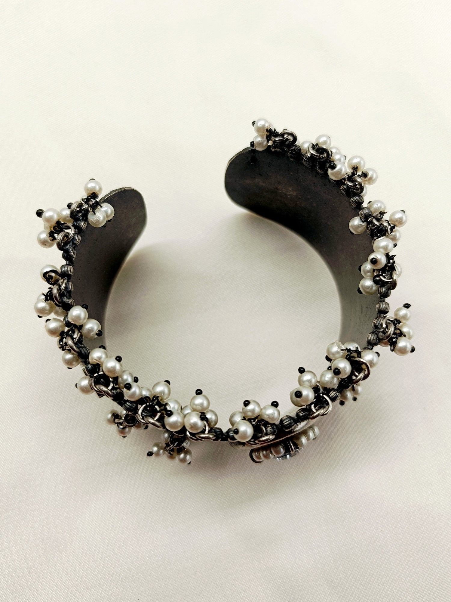 Lizail White Oxidized Kada - qivii