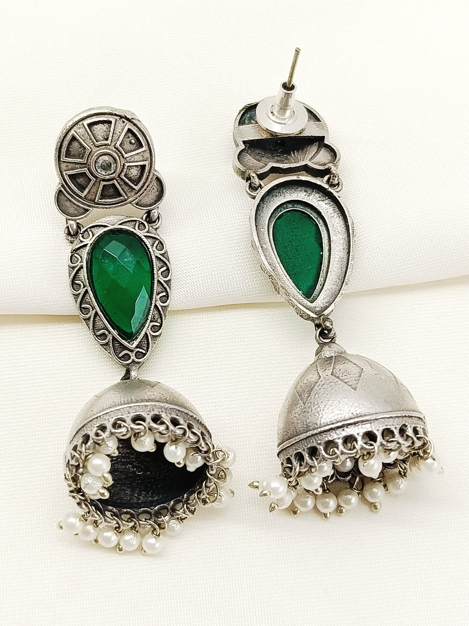 Tanima Green Oxidized Jhumki