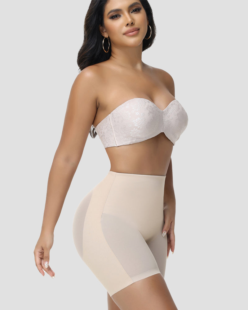 Women's Seamless Mesh High Waist Shapewear Shorts Thigh Slimmer Underwear - By Qivii