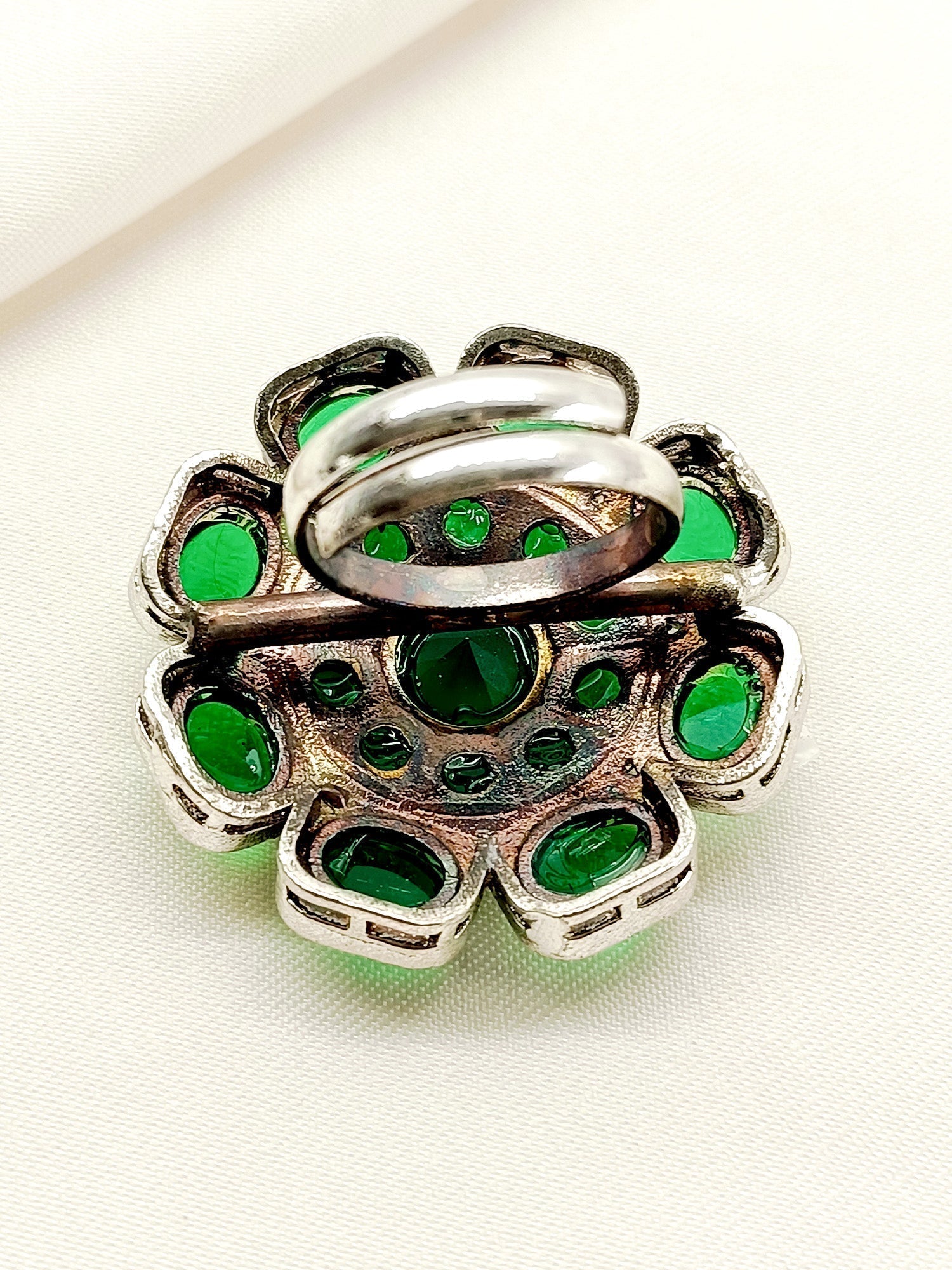 Gahna Green Oxidized Finger Ring - qivii