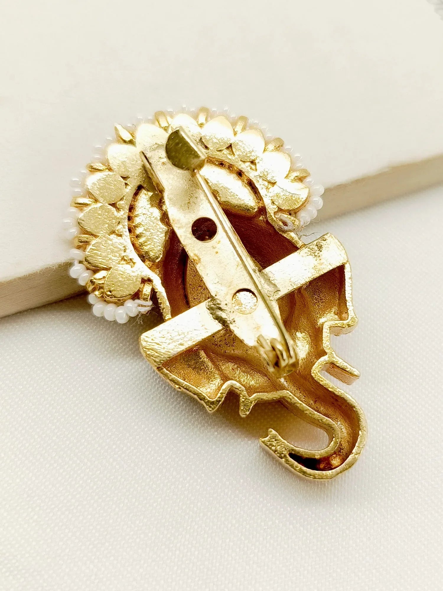 Mathani Green Ganesh Ji Brooch