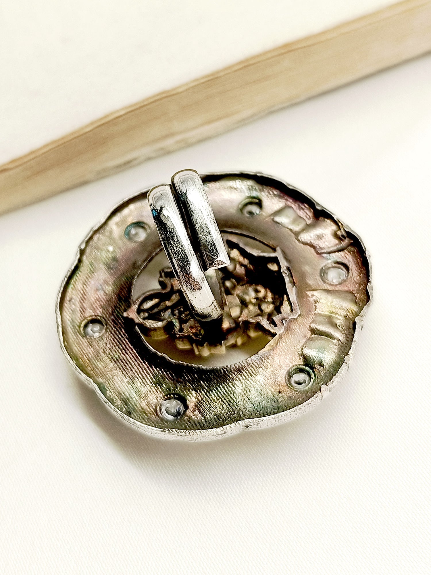 Ridhanshi White Ganesh Ji Oxidized Finger Ring - qivii