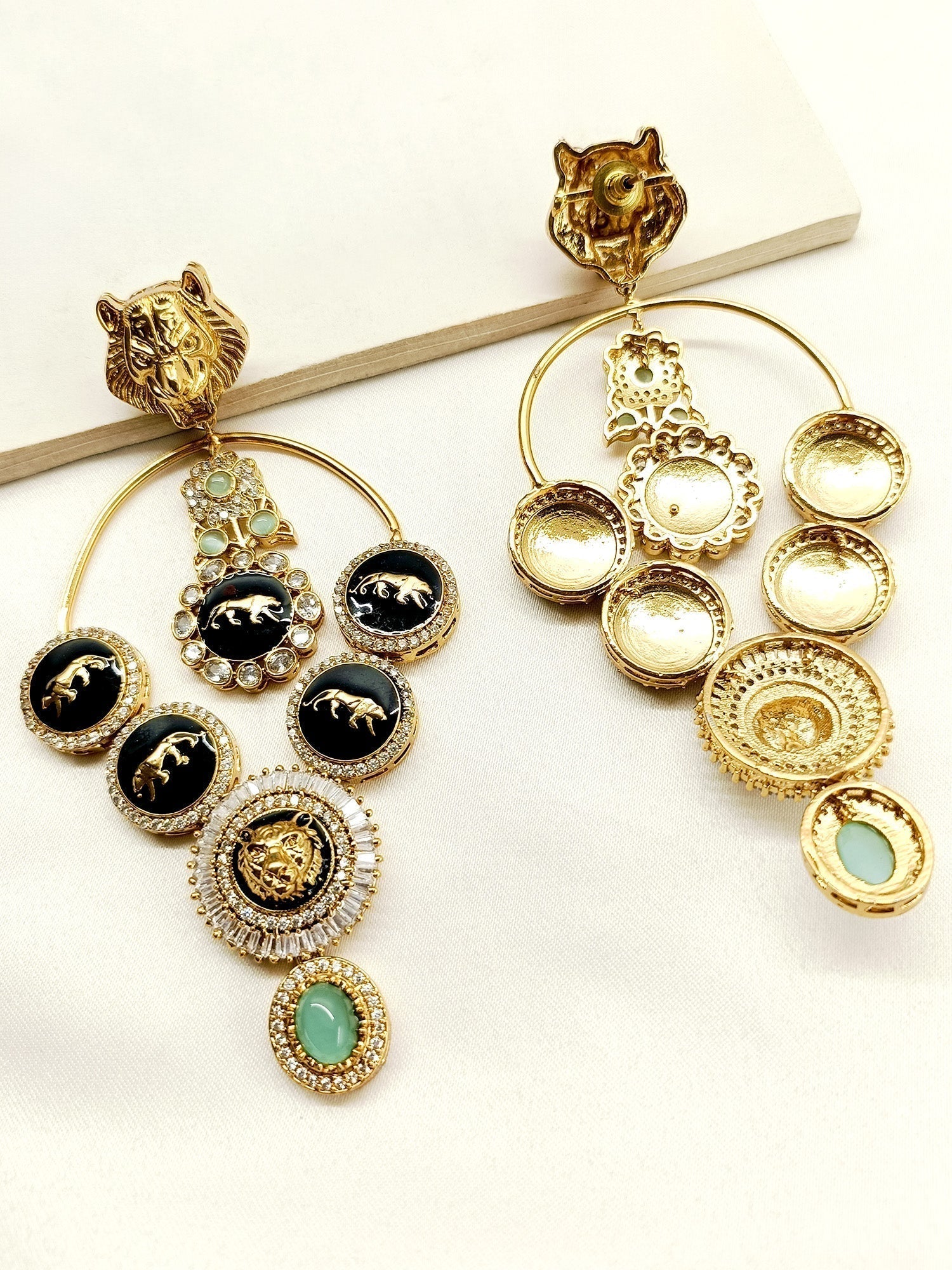 Elegant Long Boutique Earrings with American Diamond Setting and Timeless Design